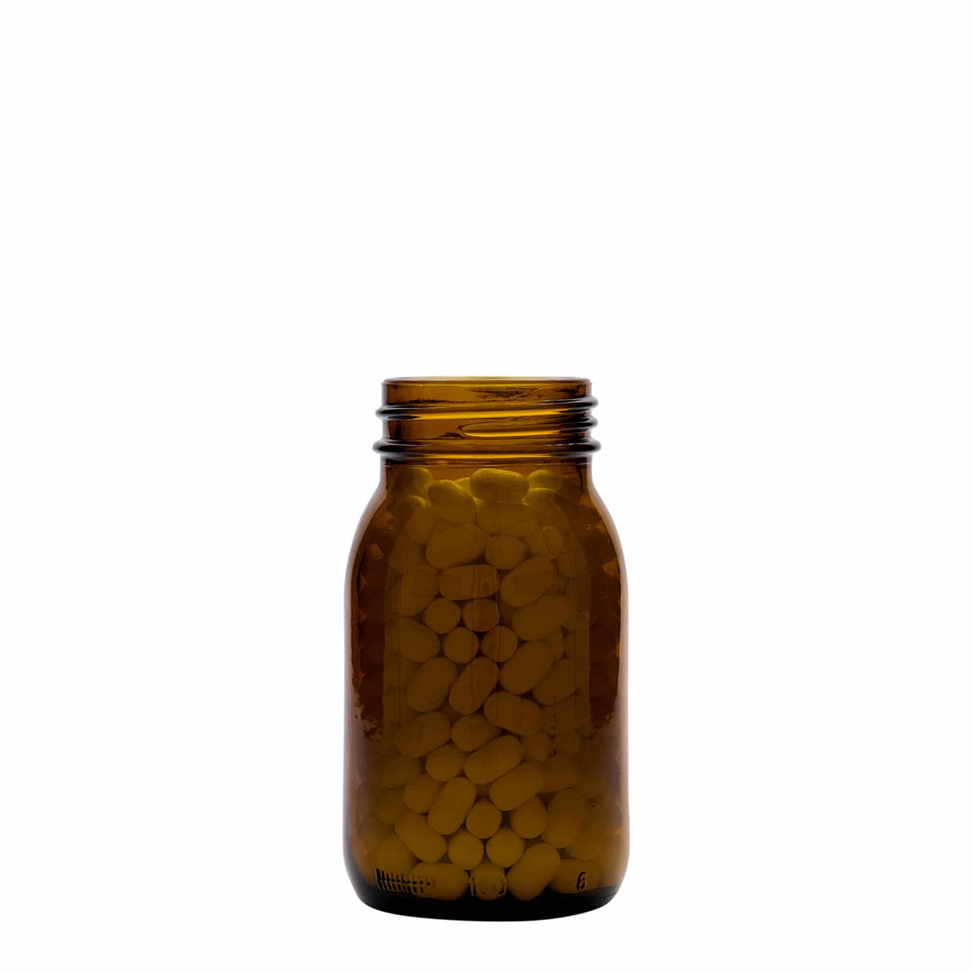 150 ml staklena boca širokog grla, smeđa, grlo: DIN 45
