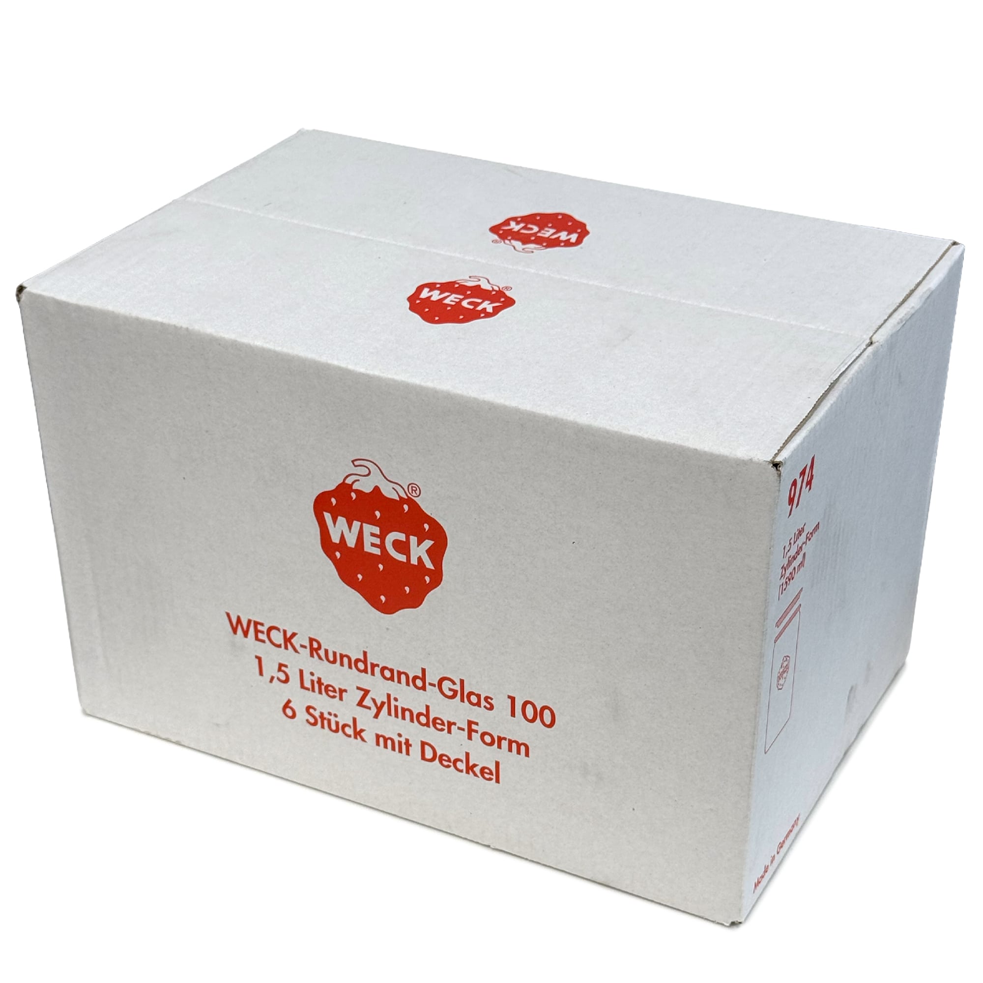 6x 1575 ml WECK cilindar staklena tegla sa staklenim poklopcem RR 100