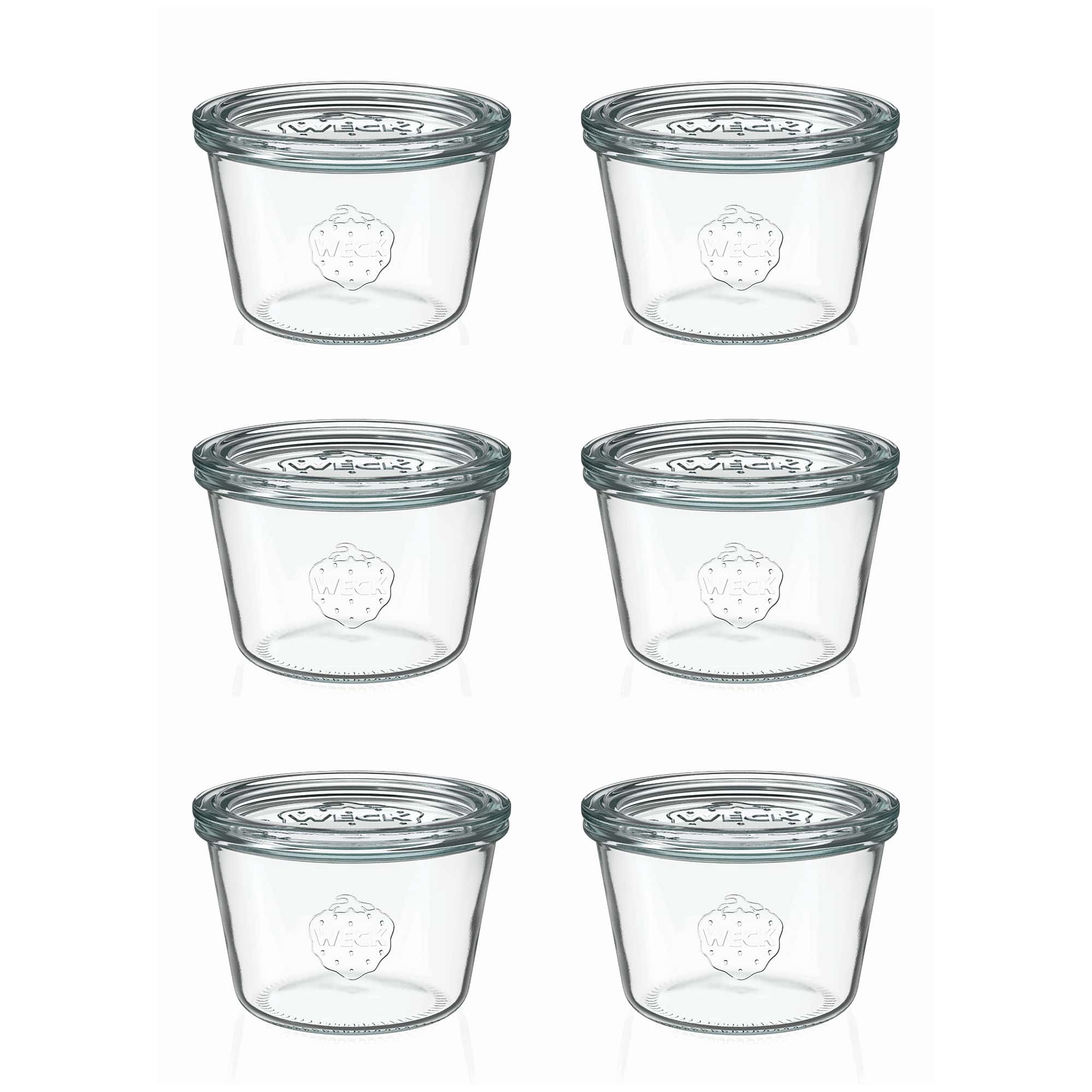 6x 370 ml WECK staklenka za preokretanje sa staklenim poklopcem RR 100