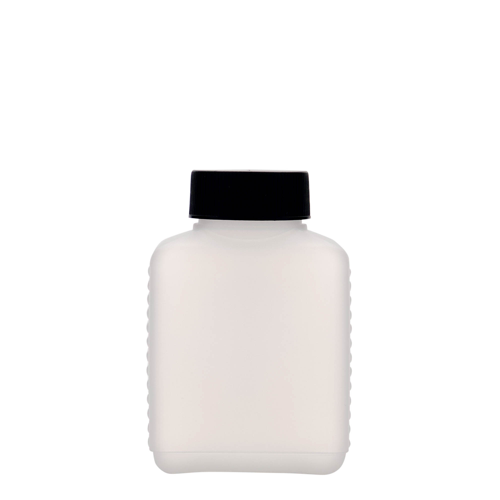250 ml boca širokog grla, pravougaona, HDPE plastika, prirodna, grlo: DIN 40 EPE