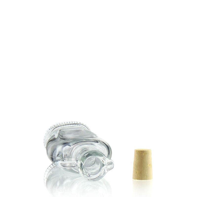 250 ml staklena boca 'Eleganta', ovalna, grlo: plutajući čep