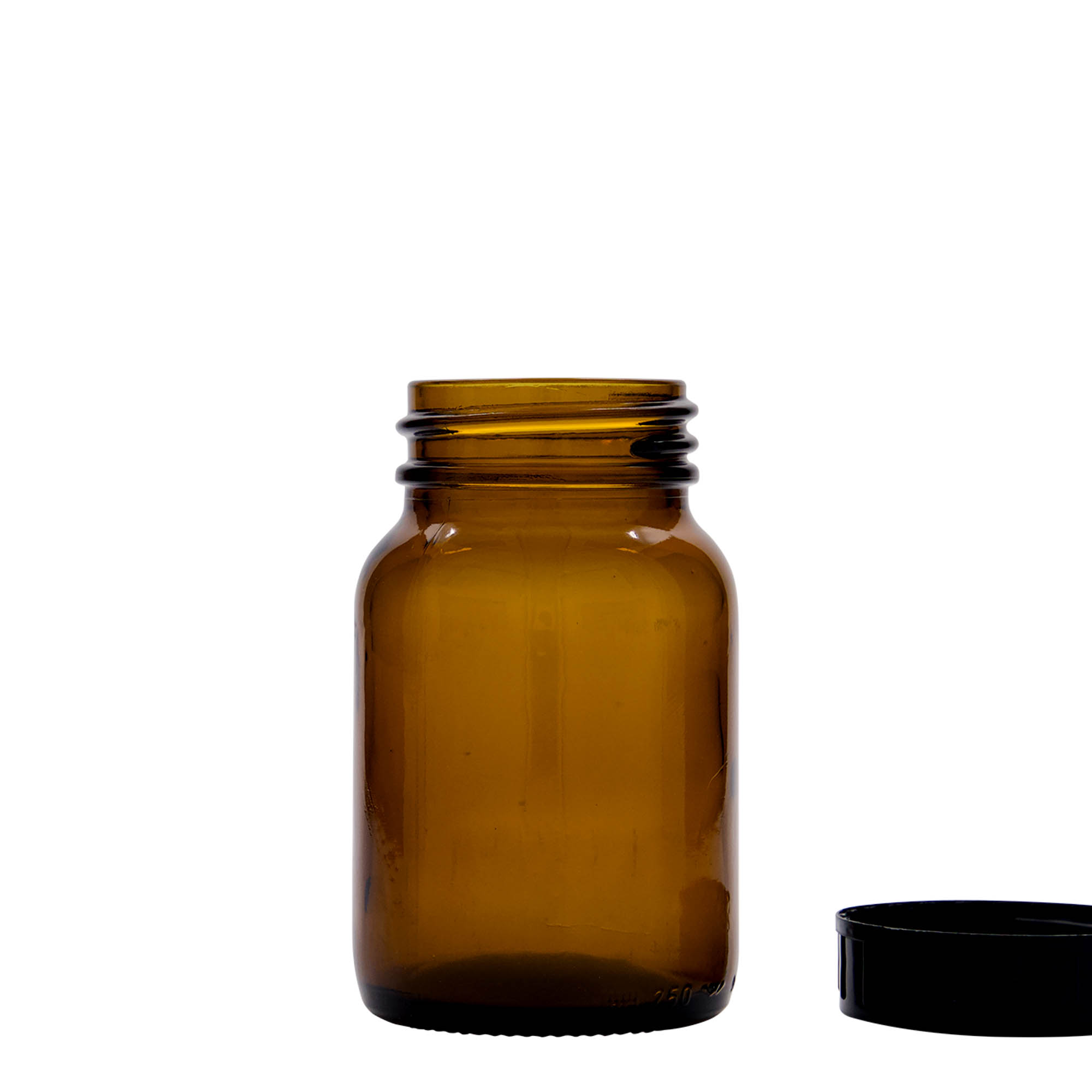 250 ml staklena boca širokog grla, smeđa, otvor: DIN 55 250 ml staklena boca širokog grla, smeđa, otvor: DIN 55