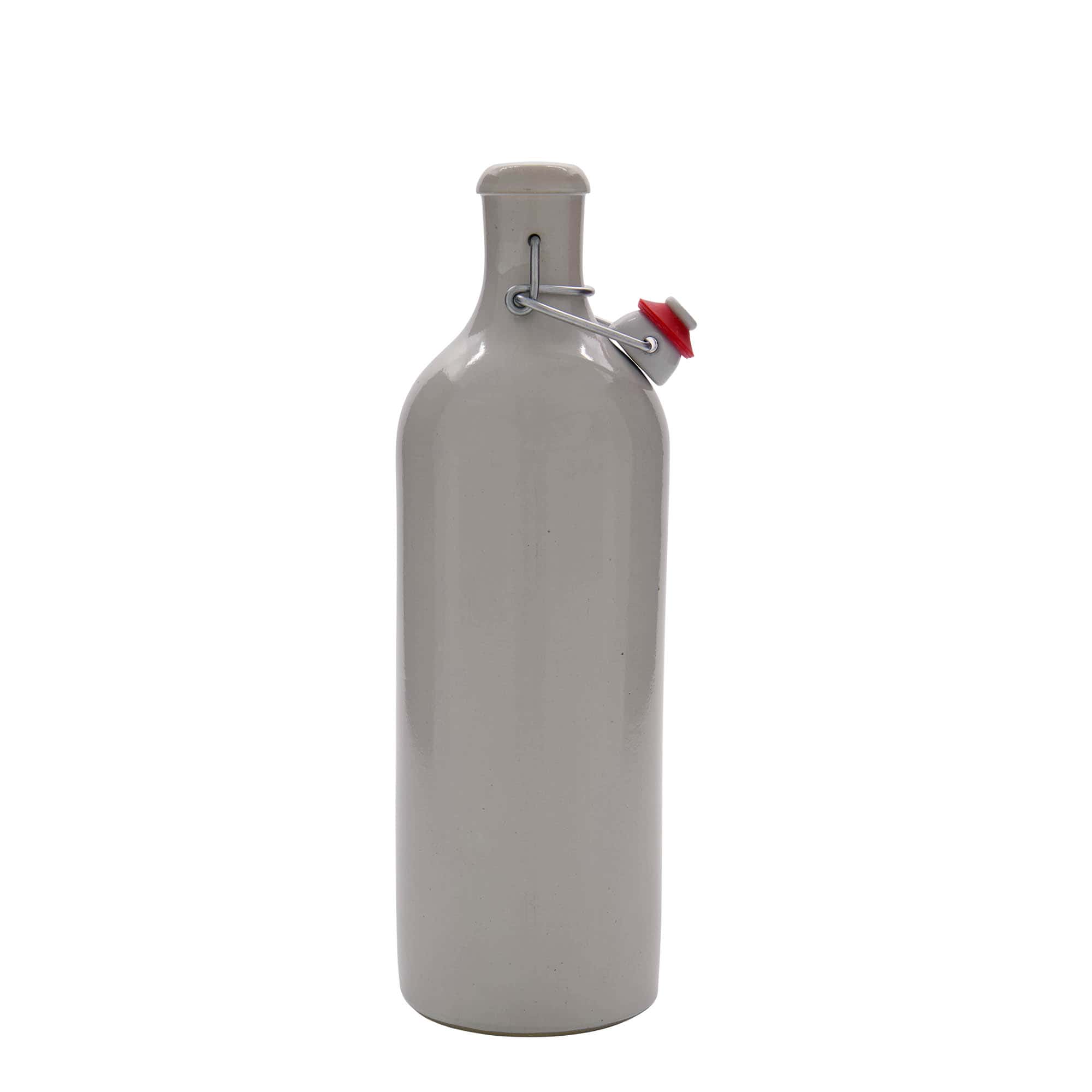 750 ml glineni vrč, kamenina, bijeli, otvor: zatvarač sa kopčom