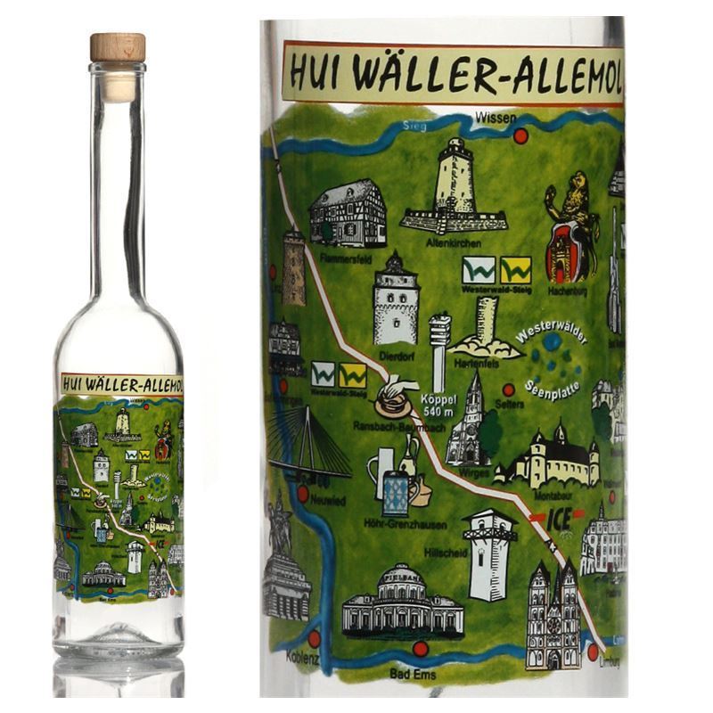 500 ml staklena boca 'Opera', motiv: Westerwald, čep na grlu