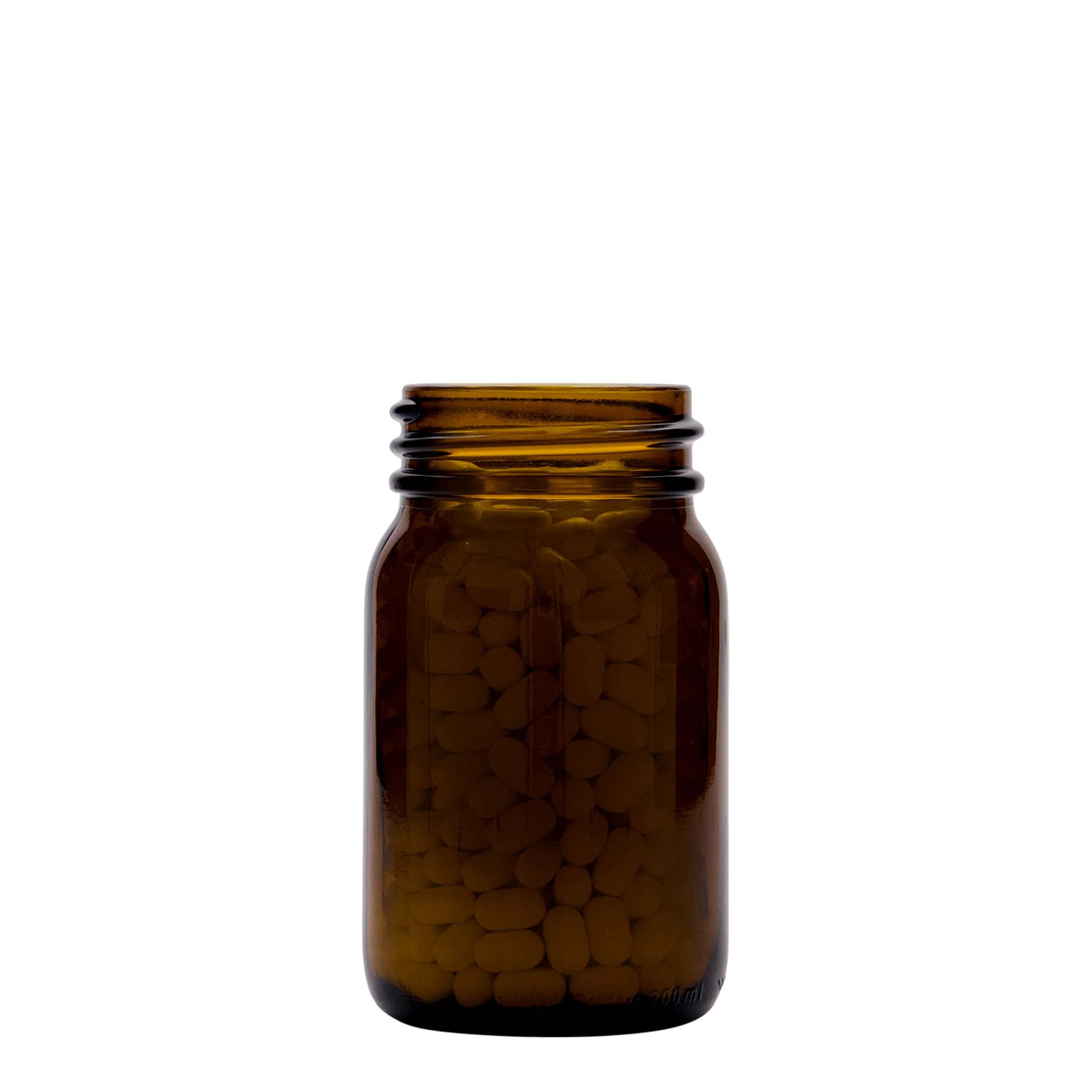 200 ml staklena boca širokog grla, smeđa, grlo: DIN 55