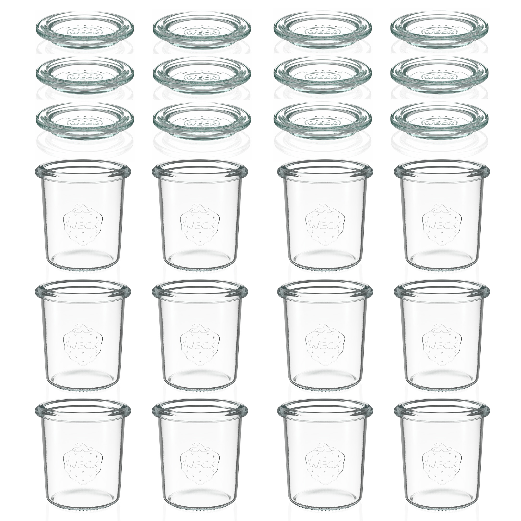 12x 140 ml WECK staklenka za preokretanje sa staklenim poklopcem RR 60