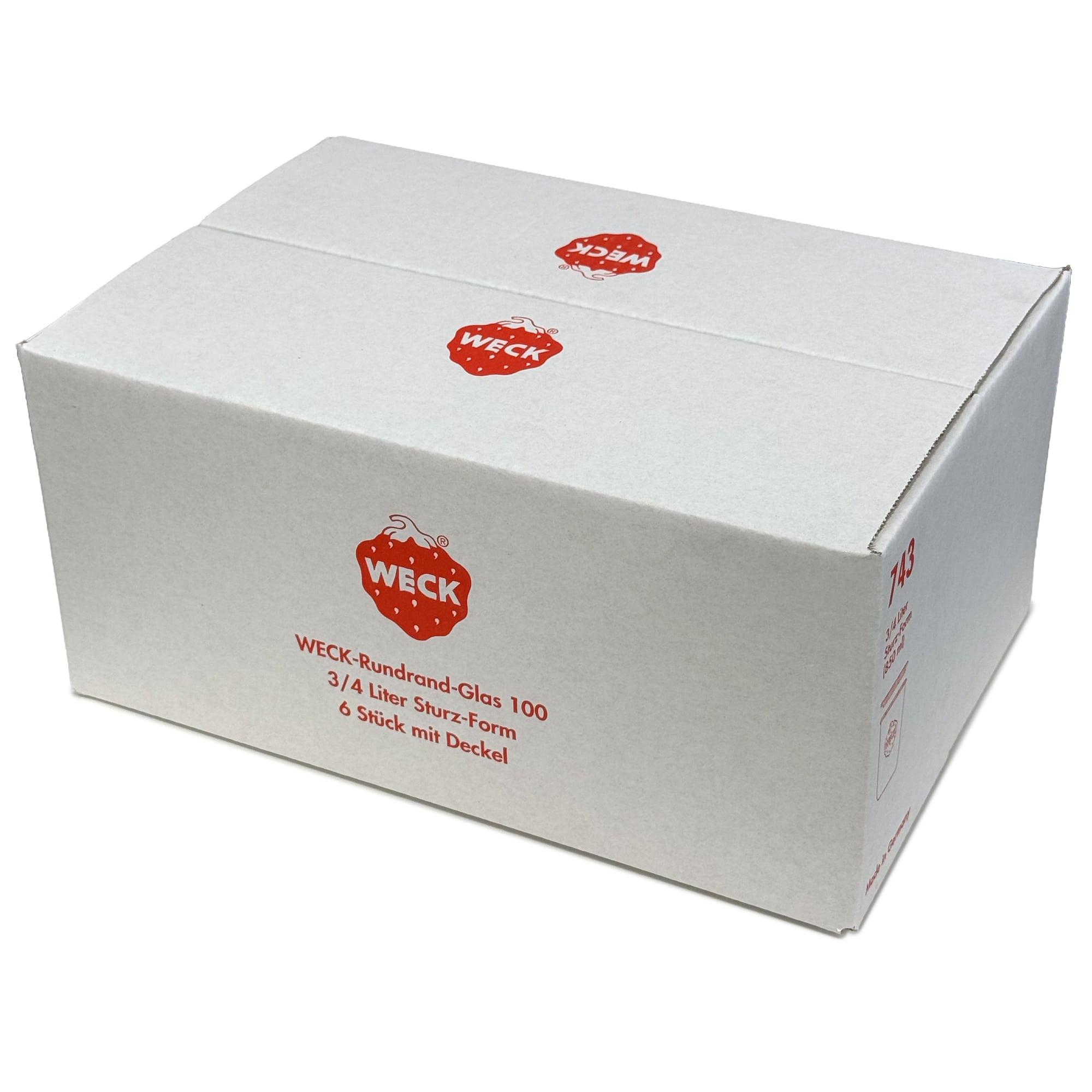 6x 850 ml WECK staklenka za preokretanje sa staklenim poklopcem RR 100