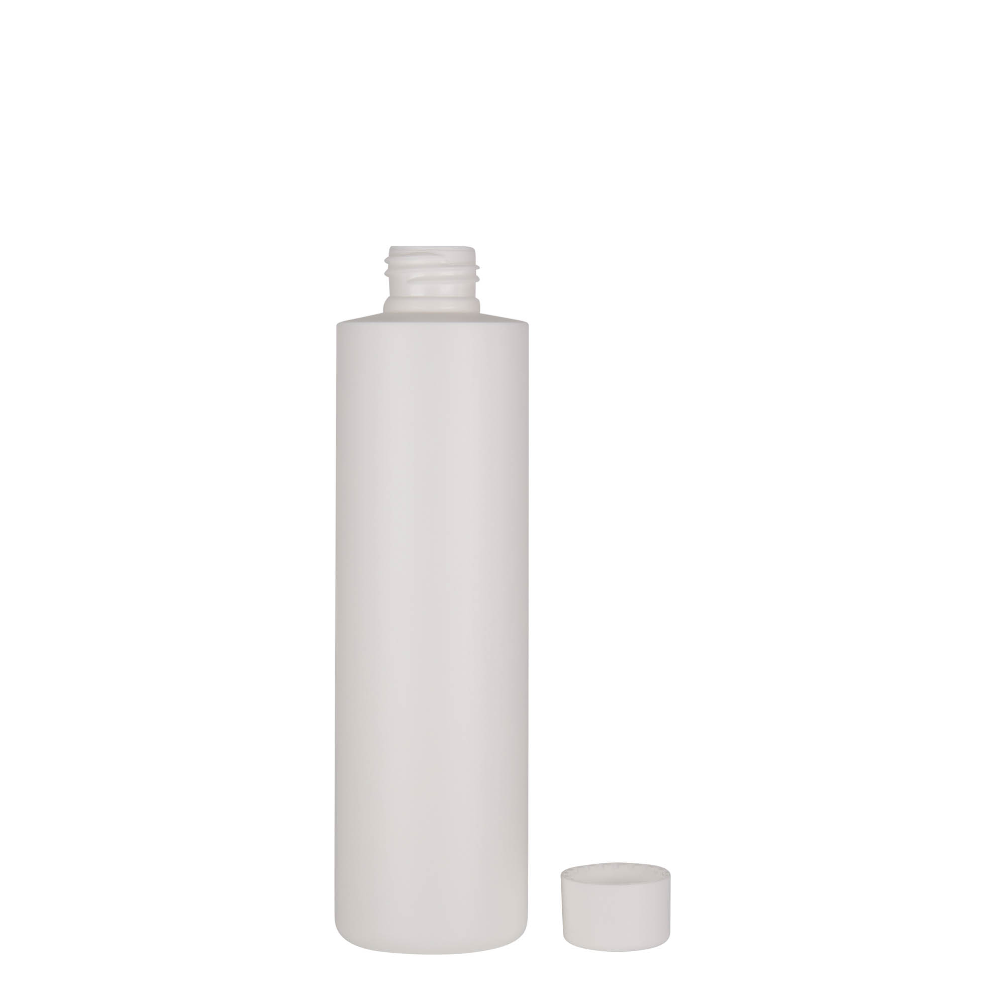 250 ml plastična boca 'Pipe', zeleni HDPE, bijela, grlo: 24/410