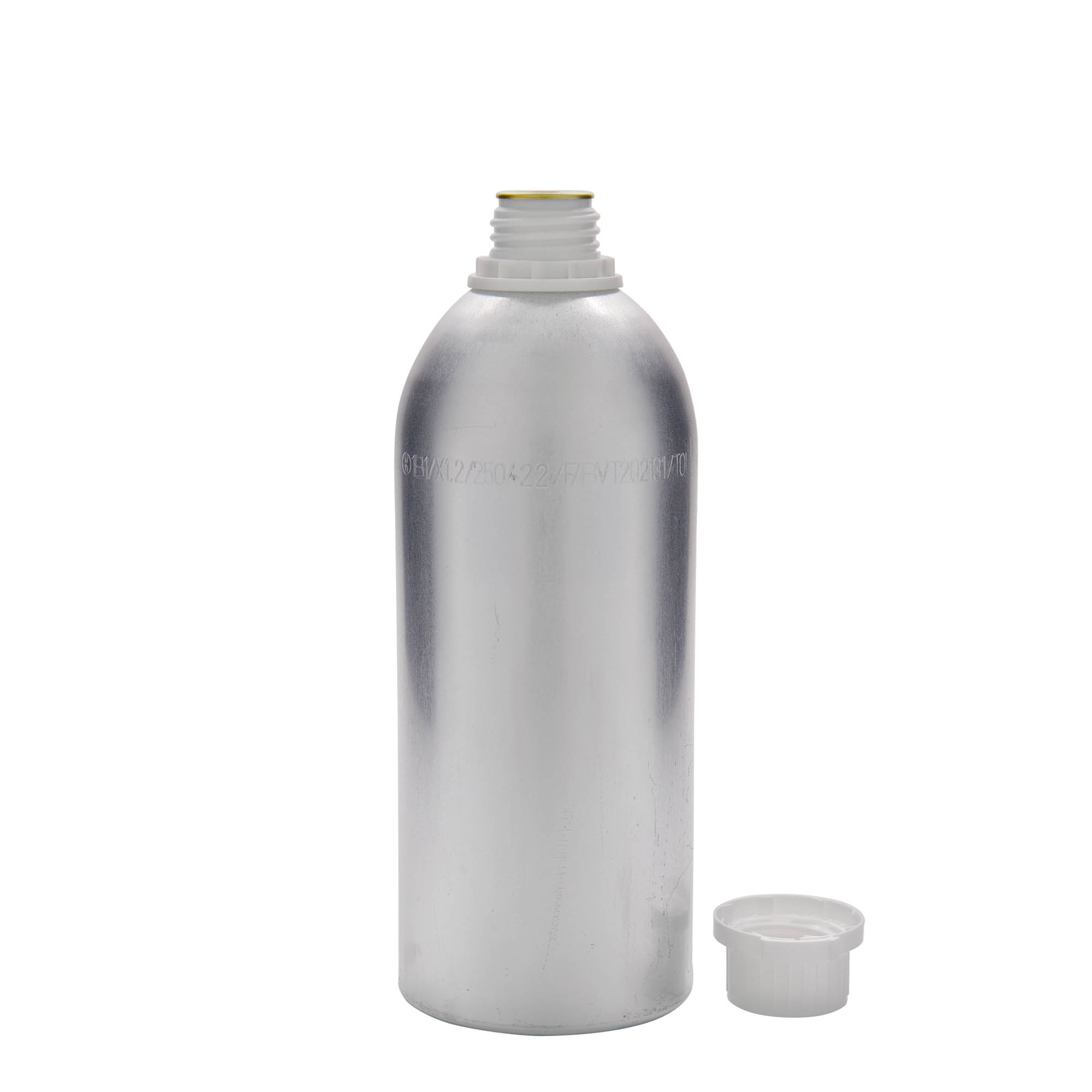 1100 ml aluminijska boca, metal, srebrna, grlo: DIN 32