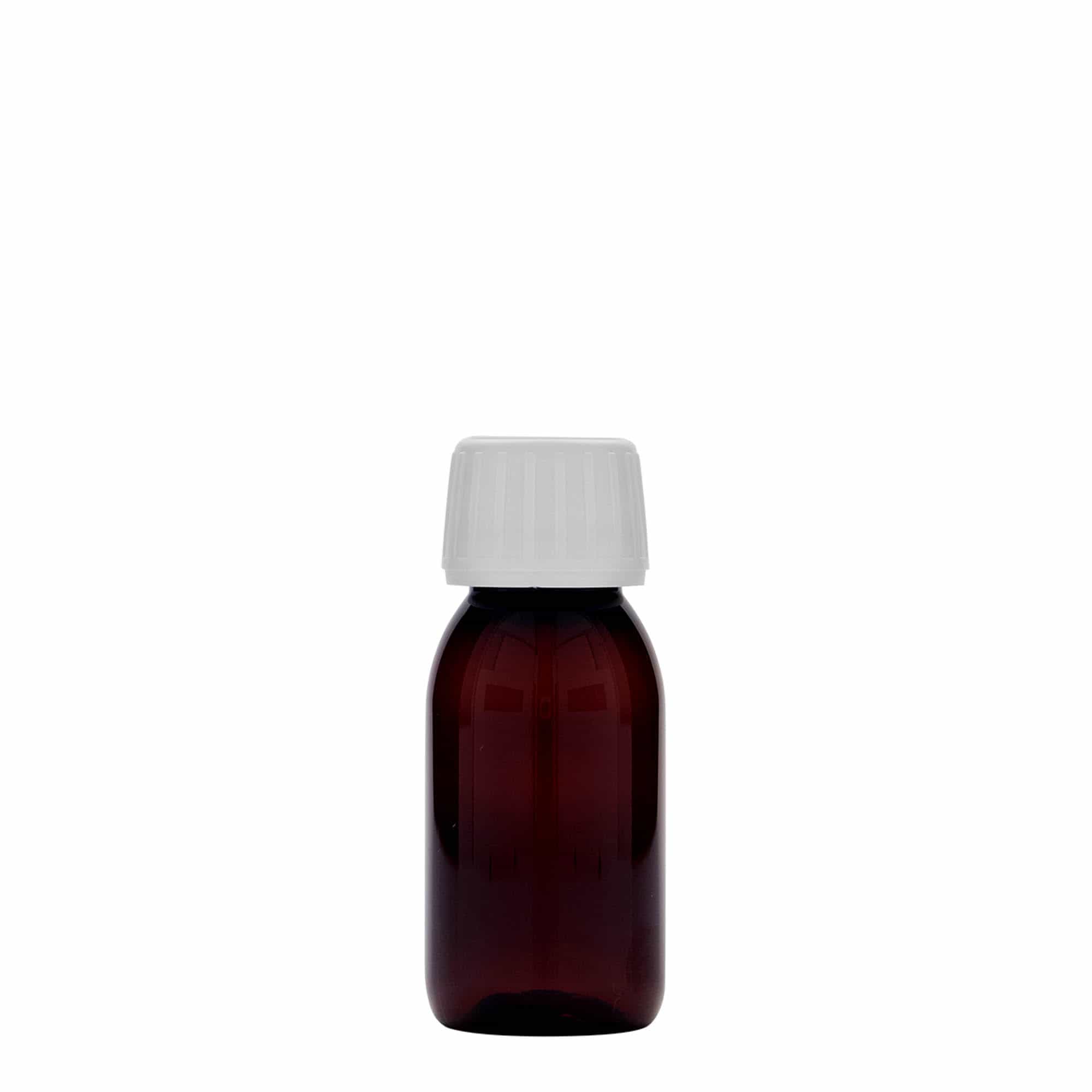 60 ml PET medicinska boca, smeđa, plastika, grlo: PP 28