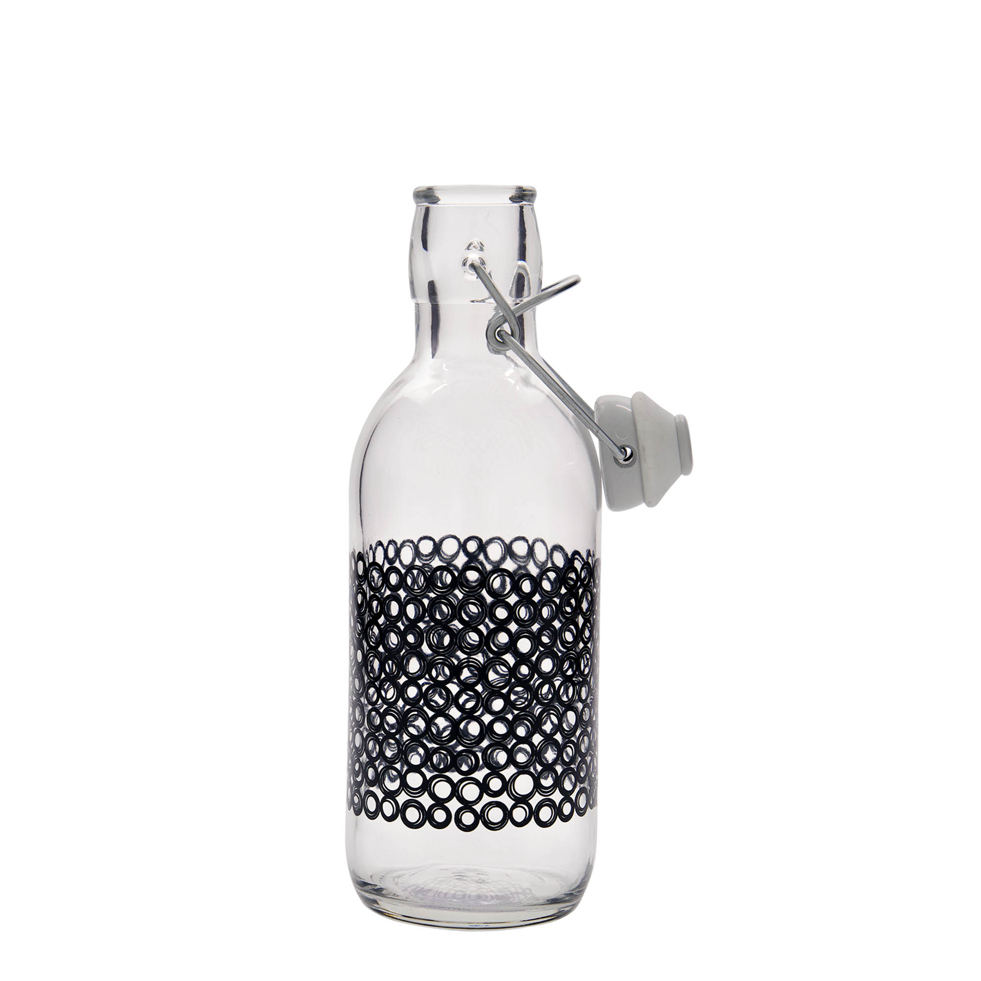 500 ml staklena boca 'Emilia', motiv: Circola nero, otvor: zatvarač s kopčom 500 ml staklena boca 'Emilia', motiv: Circola nero, otvor: zatvarač s kopčom