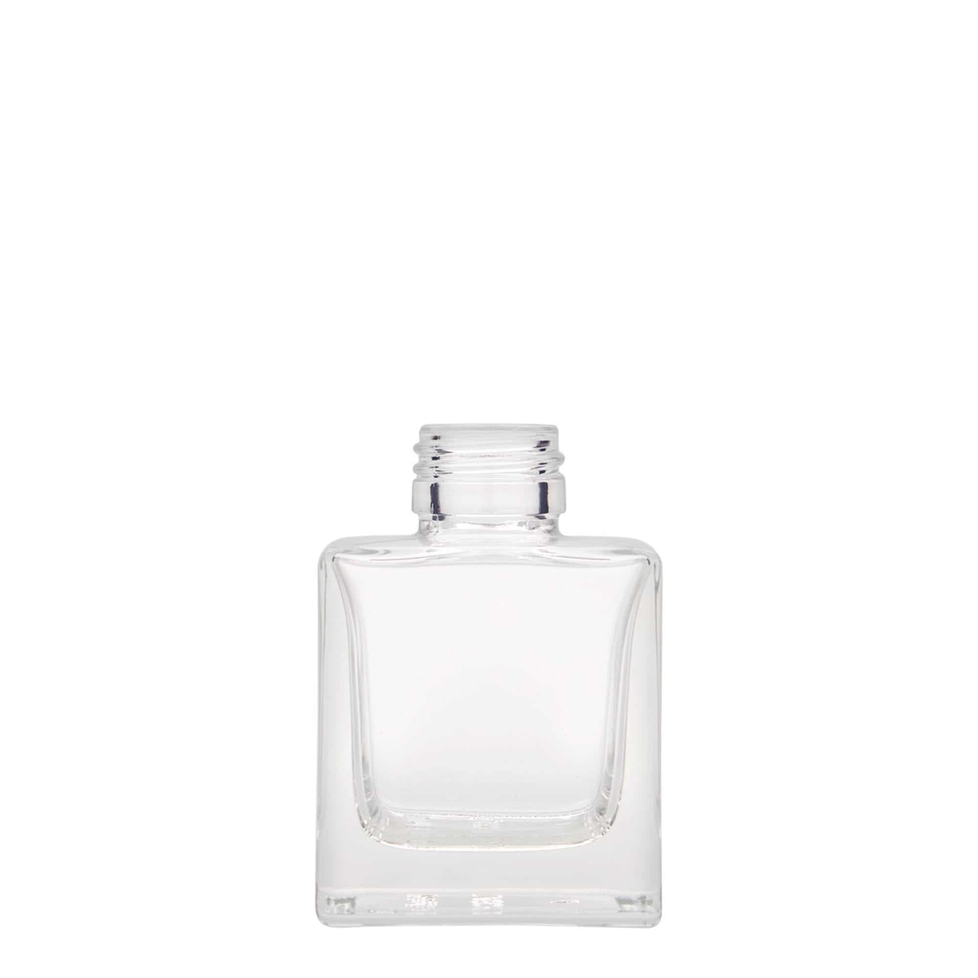 Staklena flaša 100 ml 'Cube', kvadratna, otvor: PP 28 Staklena flaša 100 ml 'Cube', kvadratna, otvor: PP 28