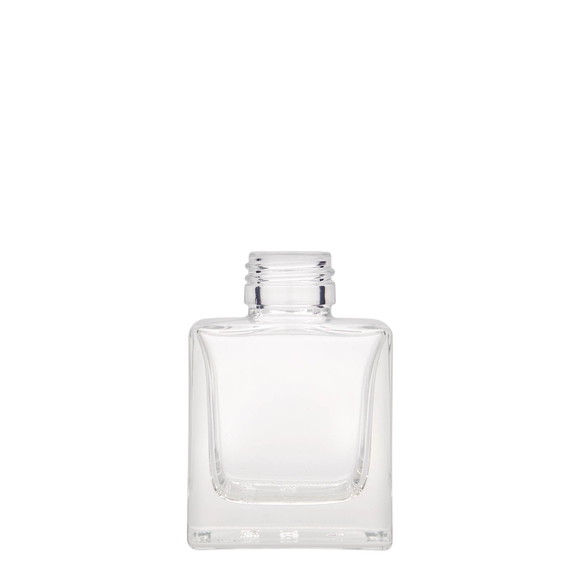 100 ml staklena boca 'Cube', kvadratna, grlo: PP 28