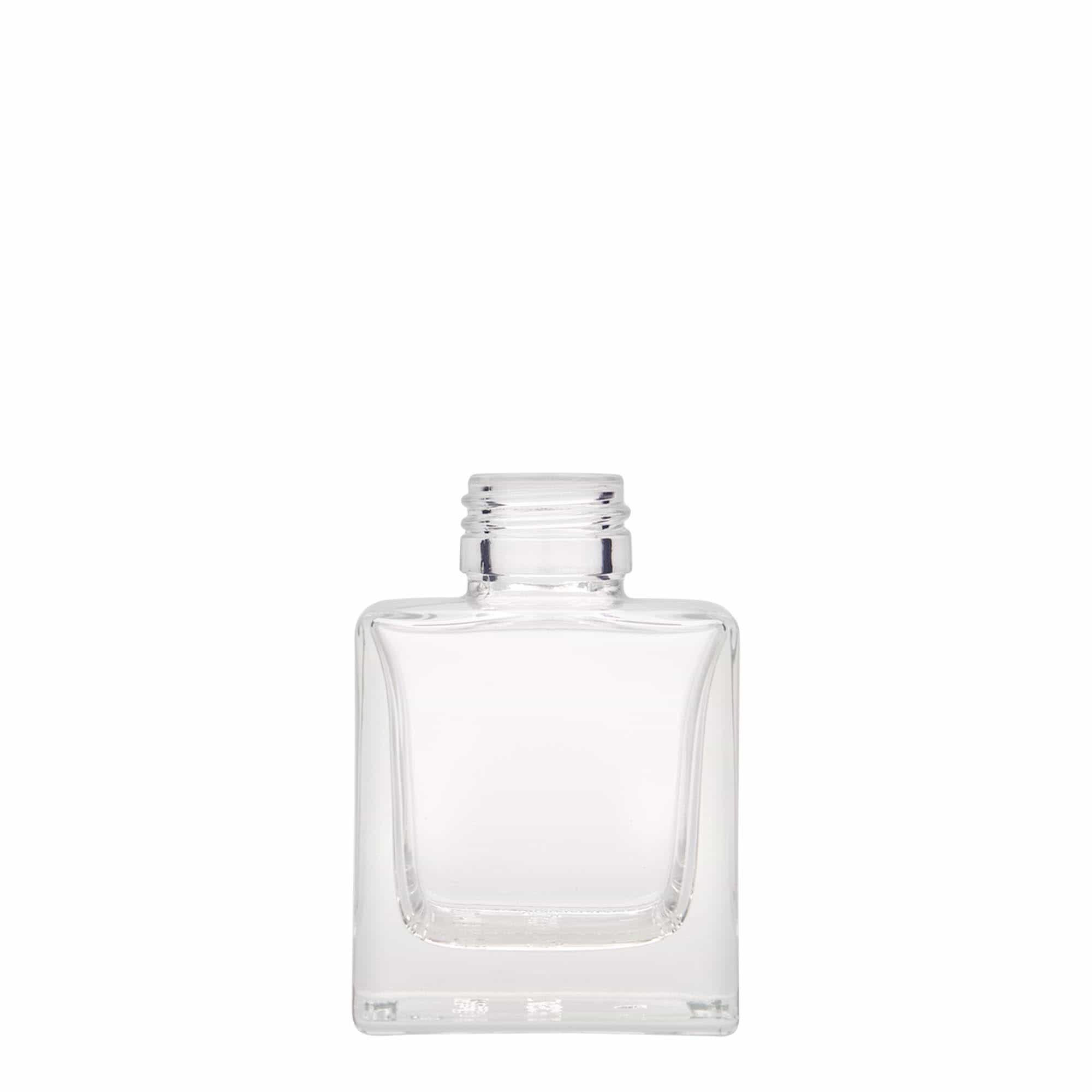 100 ml staklena boca „Cube“, kvadratna, grlo: PP 28
