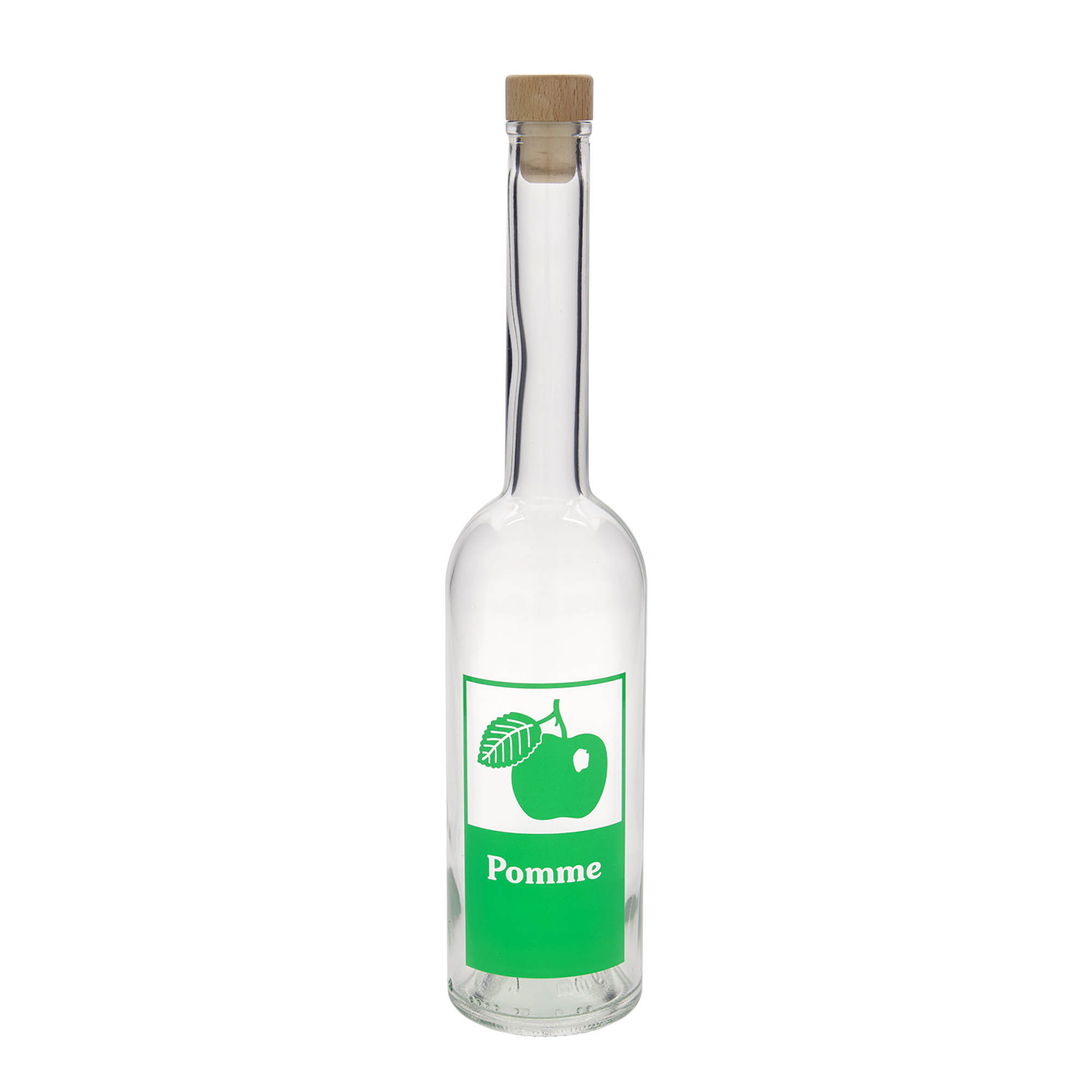 500 ml staklena boca 'Opera', motiv: jabuka, otvor: pluta