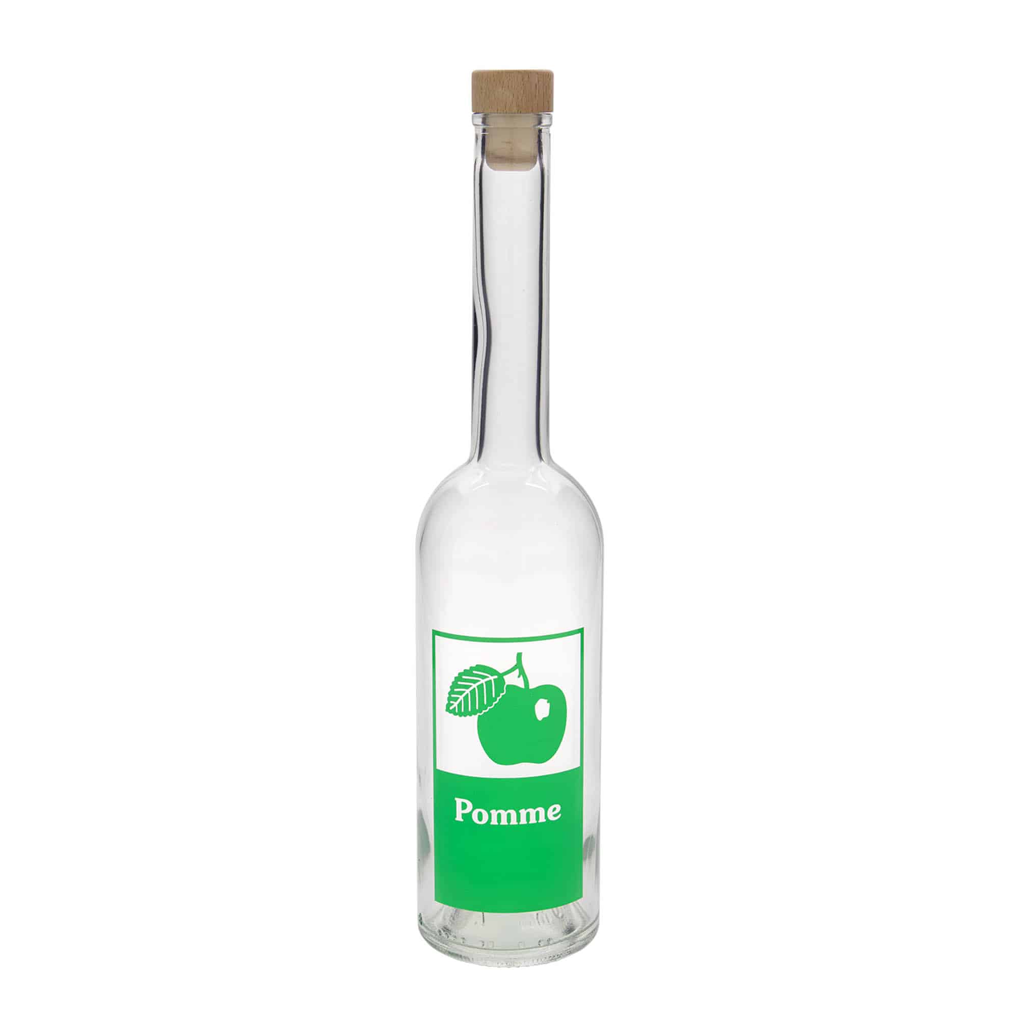 500 ml staklena boca 'Opera', motiv: jabuka, otvor: pluta 500 ml staklena boca 'Opera', motiv: jabuka, otvor: pluta
