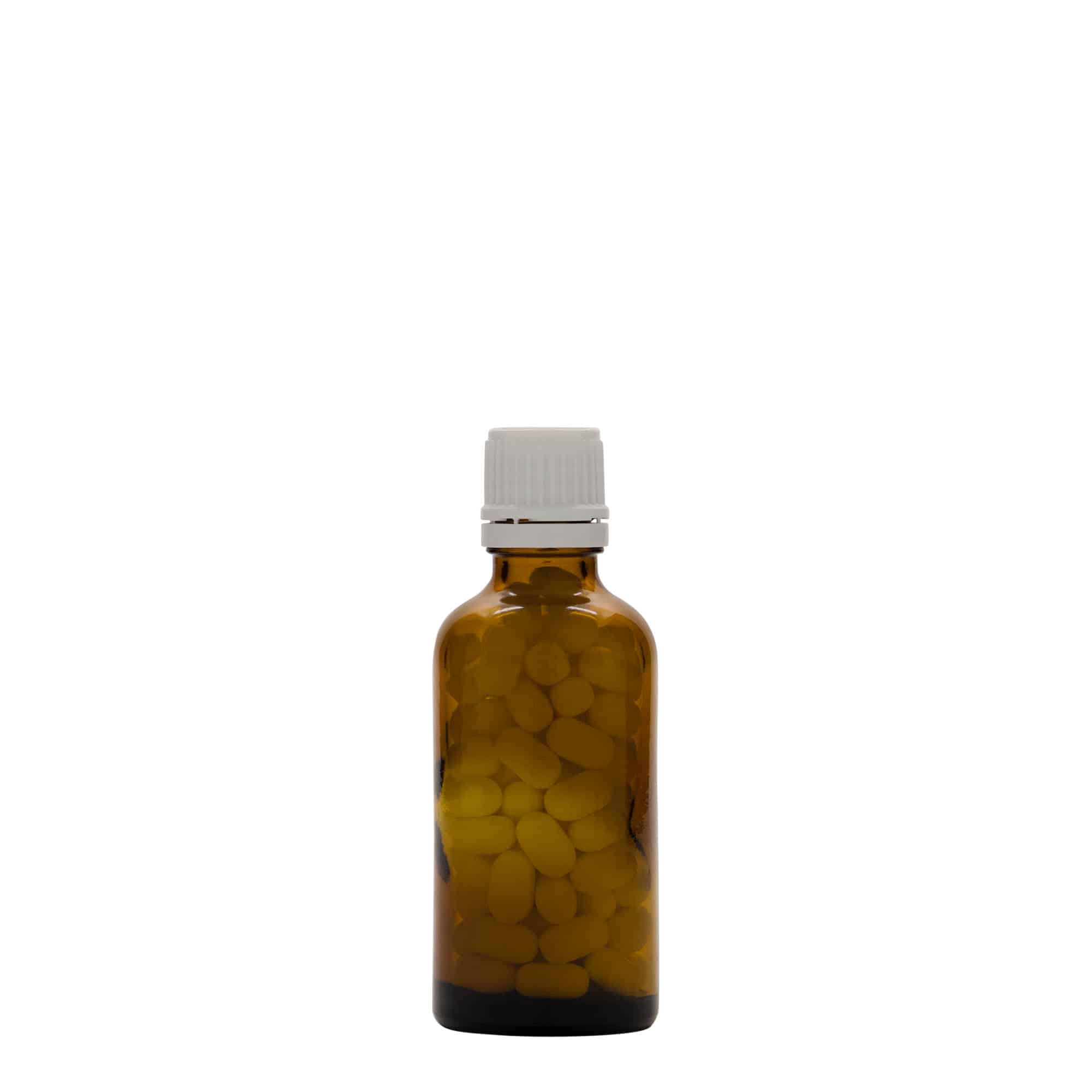 Medicinska flaša 50 ml, staklo, smeđa, otvor: DIN 18