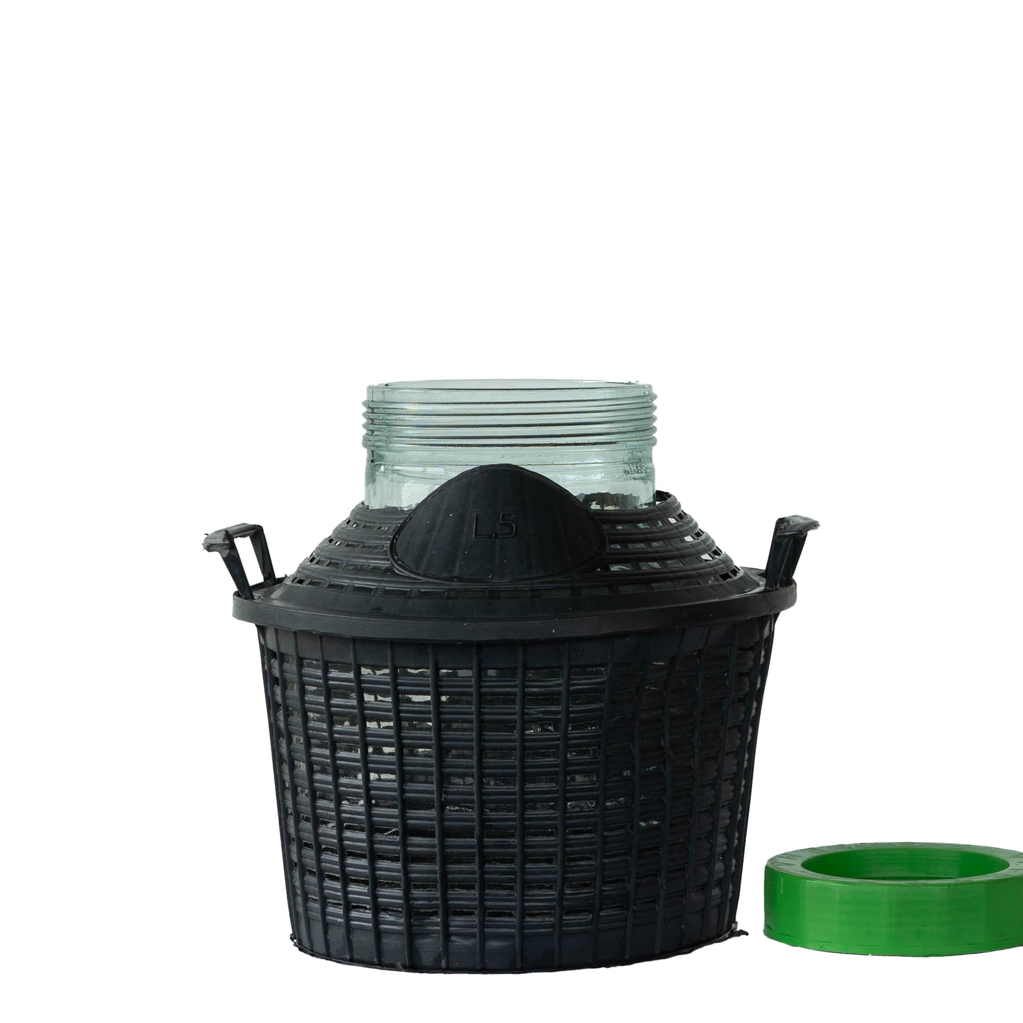 5 l balonska boca širokog grla, staklena, otvor: navojni zatvarač 5 l balonska boca širokog grla, staklena, otvor: navojni zatvarač