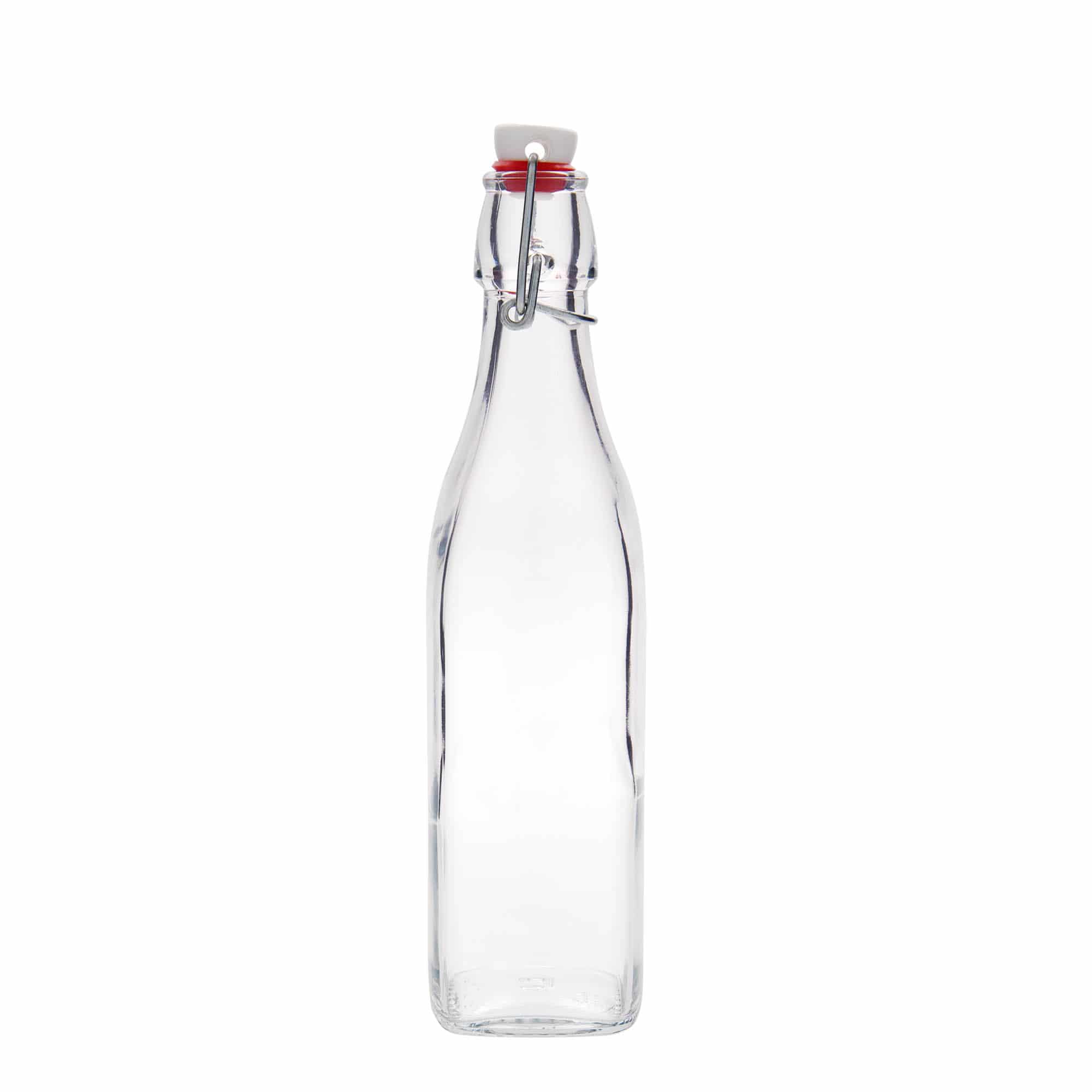 500 ml staklena boca 'Swing, kvadratna, grlo: zatvarač s kopčom'