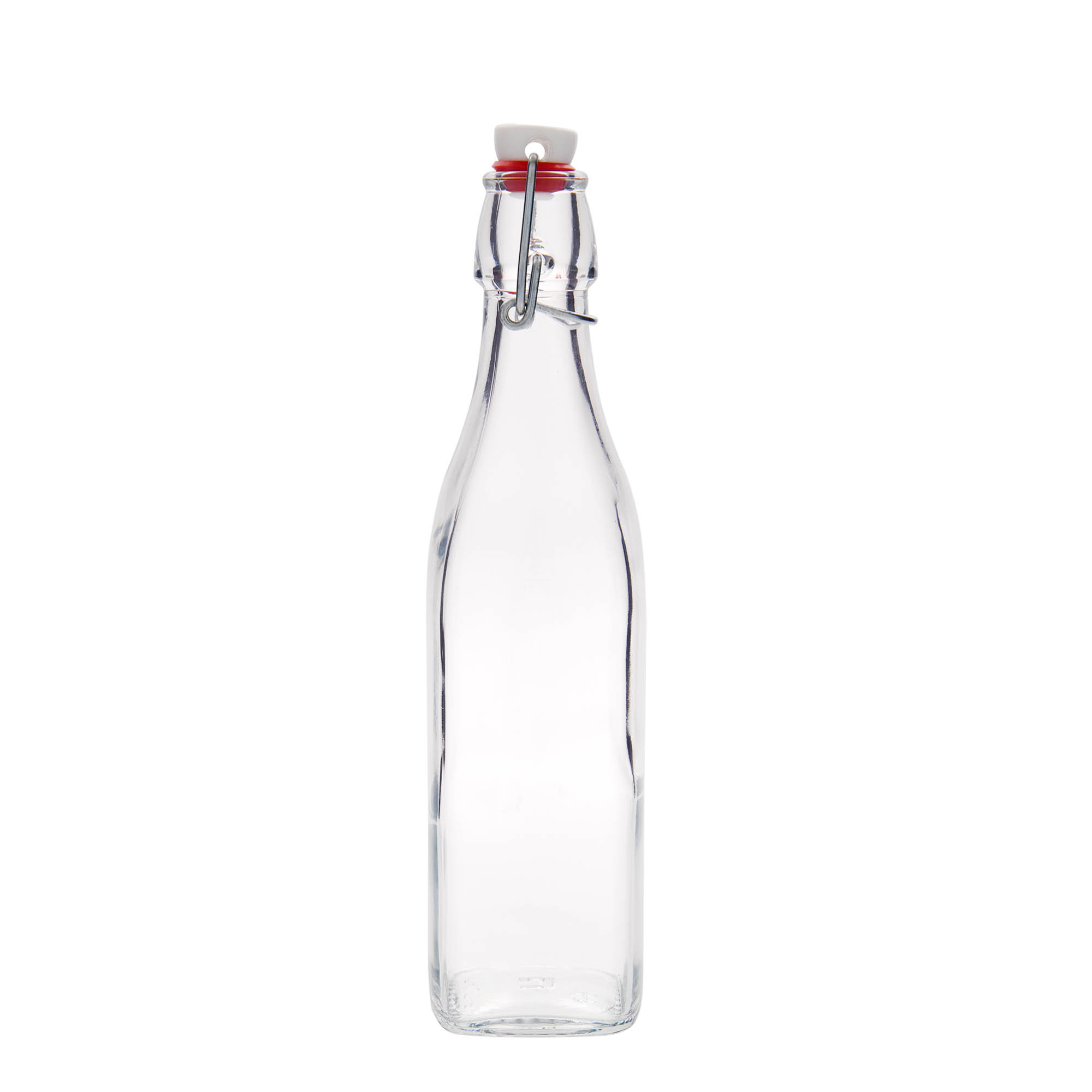 500 ml staklena boca „Swing, kvadratna, grlo: zatvarač s kopčom“