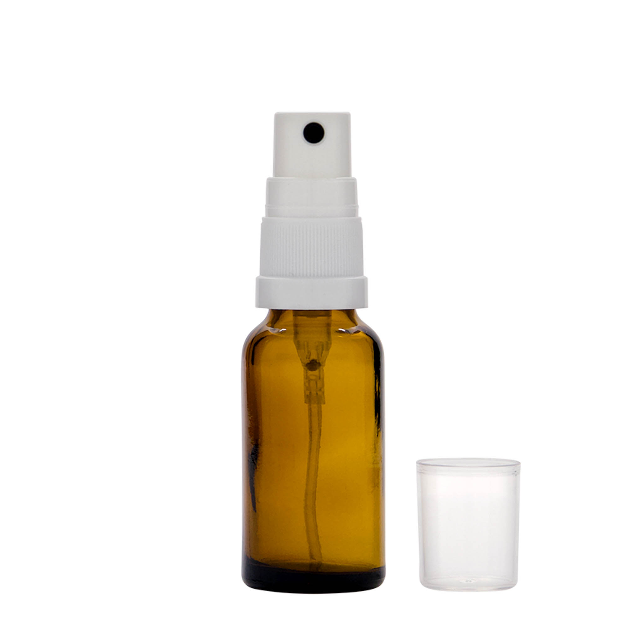 20 ml sprej boca za medicinu, staklena, smeđa, grlo: DIN 18