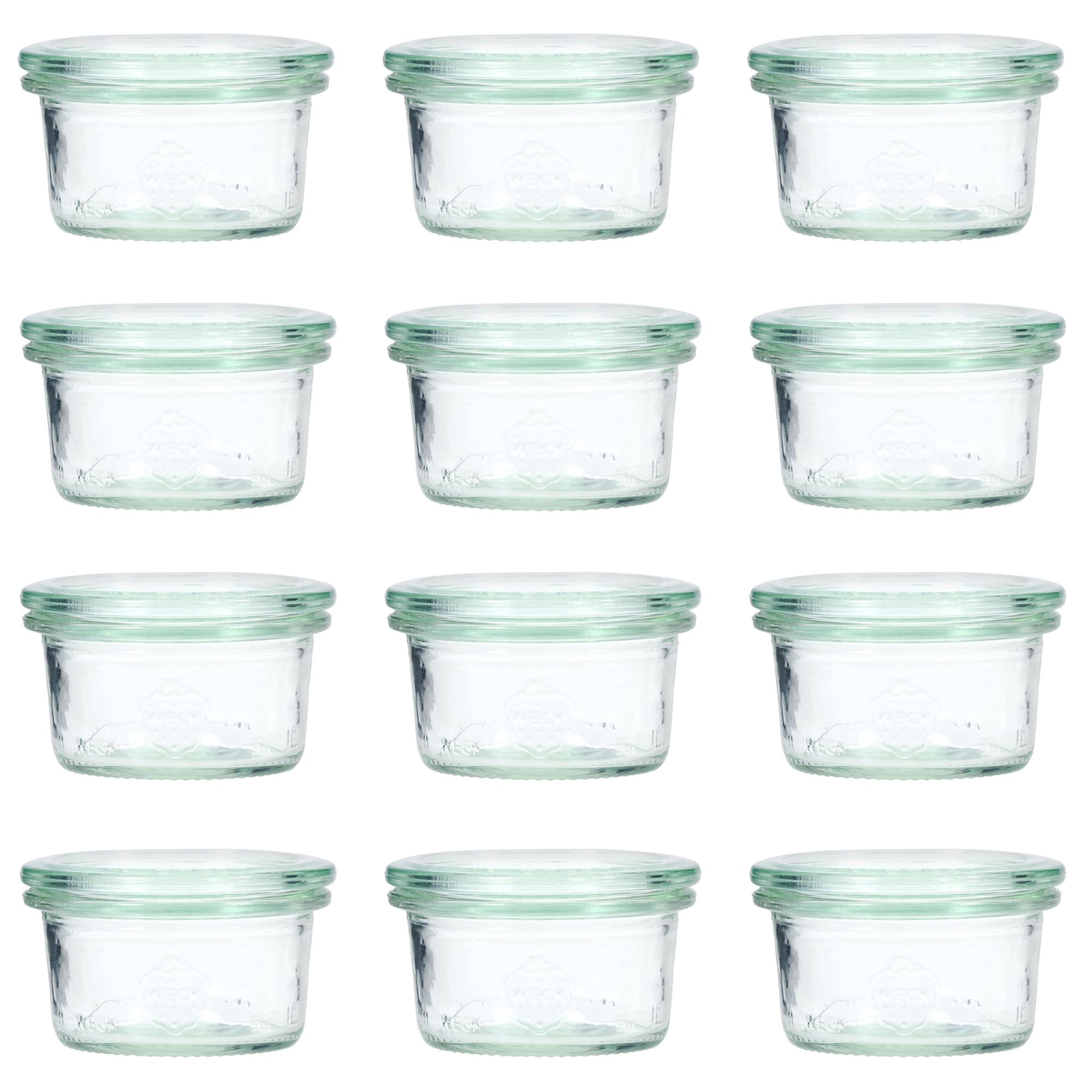 12x 50 ml WECK staklenka za preokretanje sa staklenim poklopcem RR 60