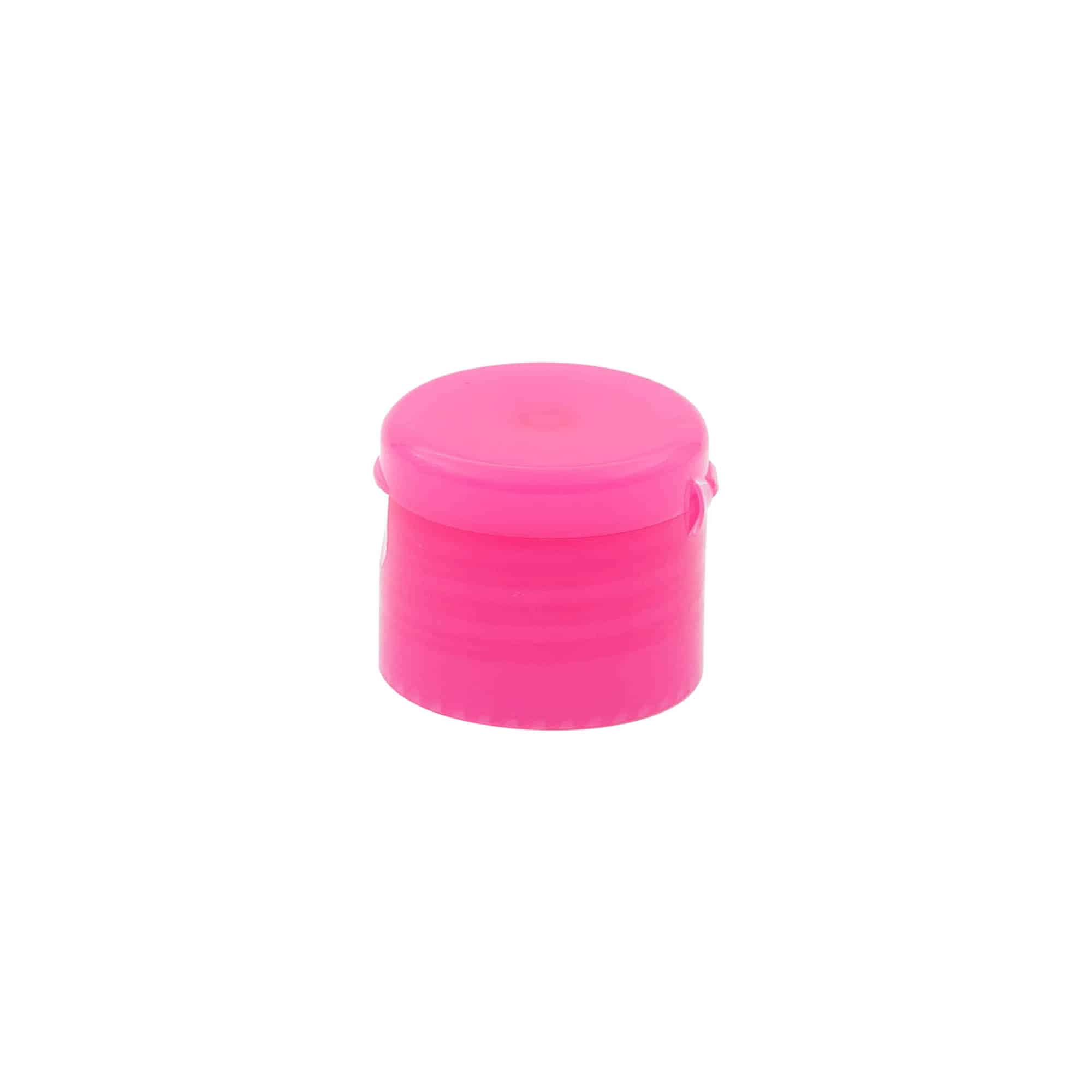 Navojni zatvarač sa preklopom, PP plastika, roza, za otvor: 24/410 Navojni zatvarač sa preklopom, PP plastika, roza, za otvor: 24/410