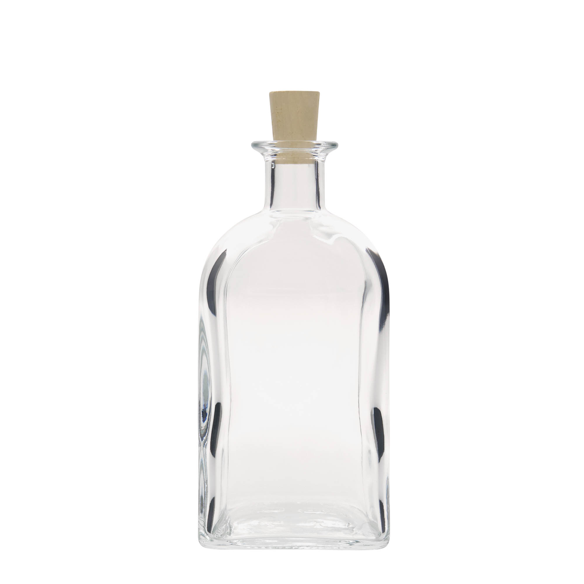 700 ml staklena boca Apotheker Carré, kvadratna, grlo: čep