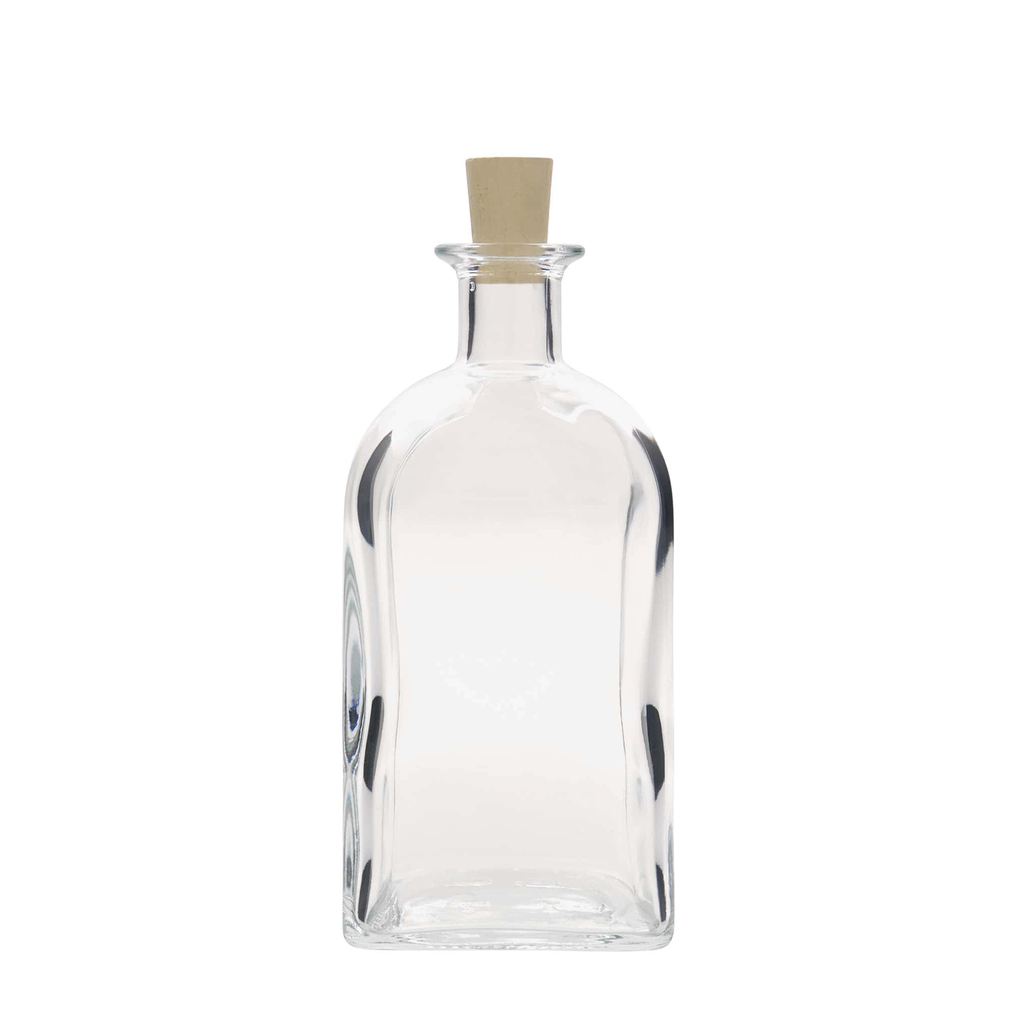 700 ml staklena boca Apotheker Carré, kvadratna, grlo: čep