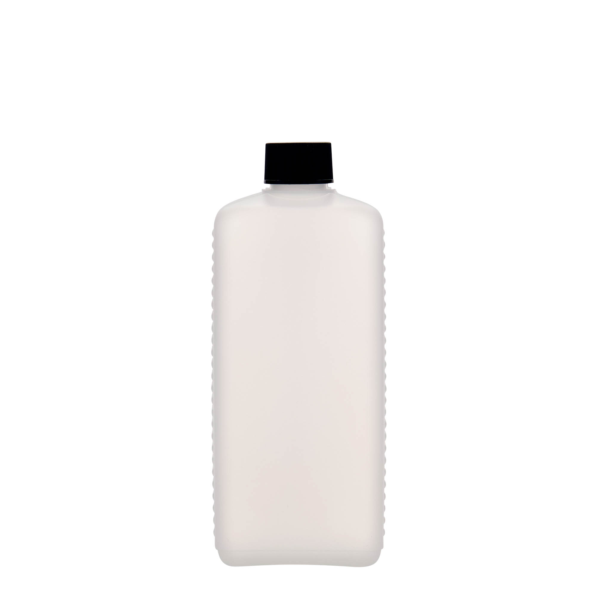 Kanister flaša 500 ml, kvadratna, HDPE plastika, prirodna, otvor: DIN 25 EPE