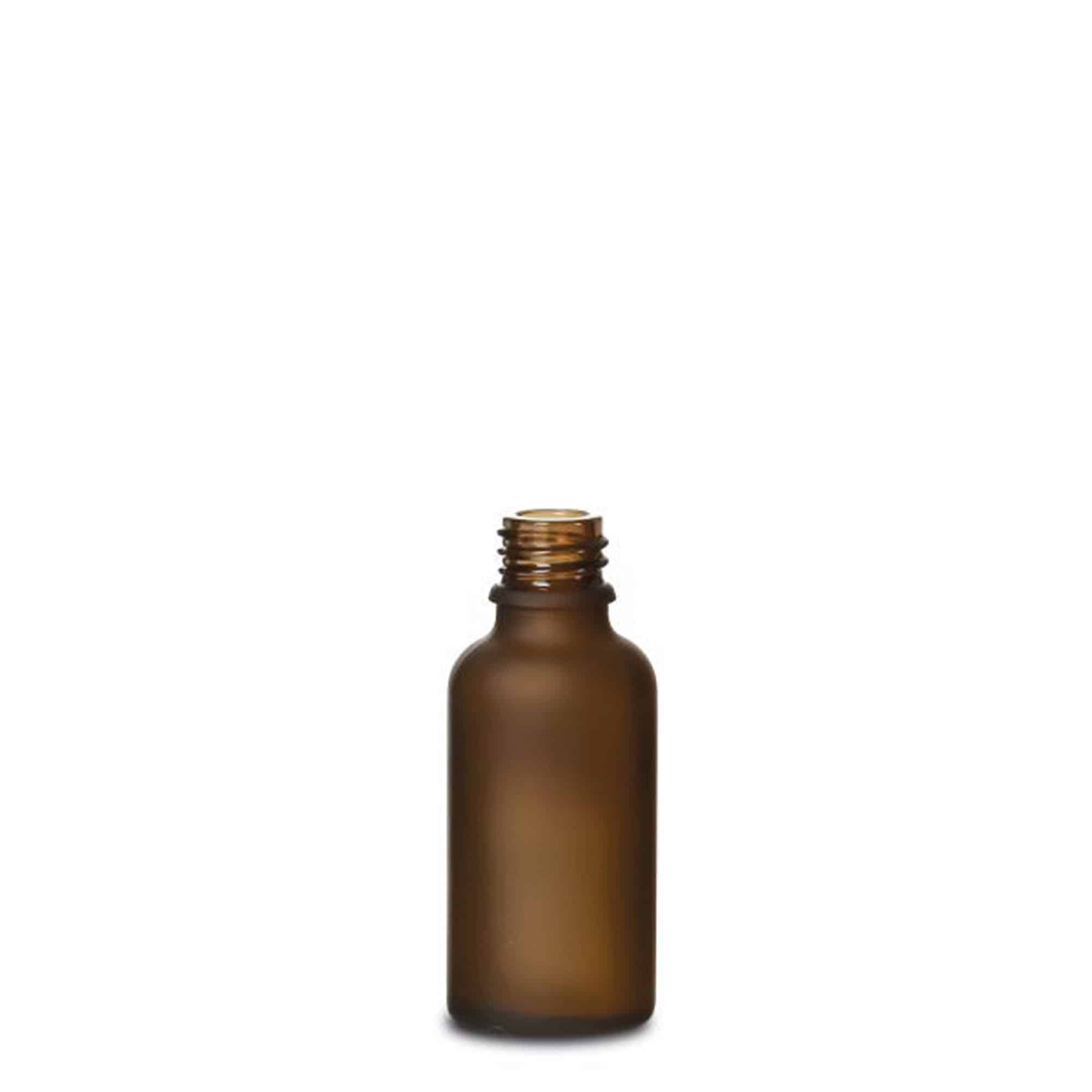 30ml medicinska bočica, staklo, mat smeđa, grlo: DIN 18 30ml medicinska bočica, staklo, mat smeđa, grlo: DIN 18
