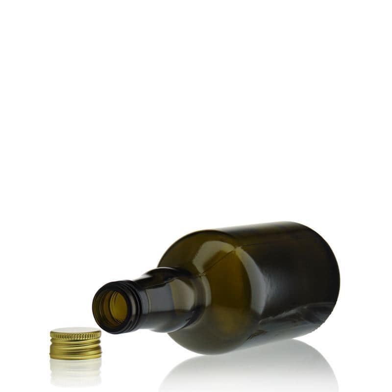 Staklena flaša 500 ml 'Olona', antikno zelena, otvor: PP 31,5