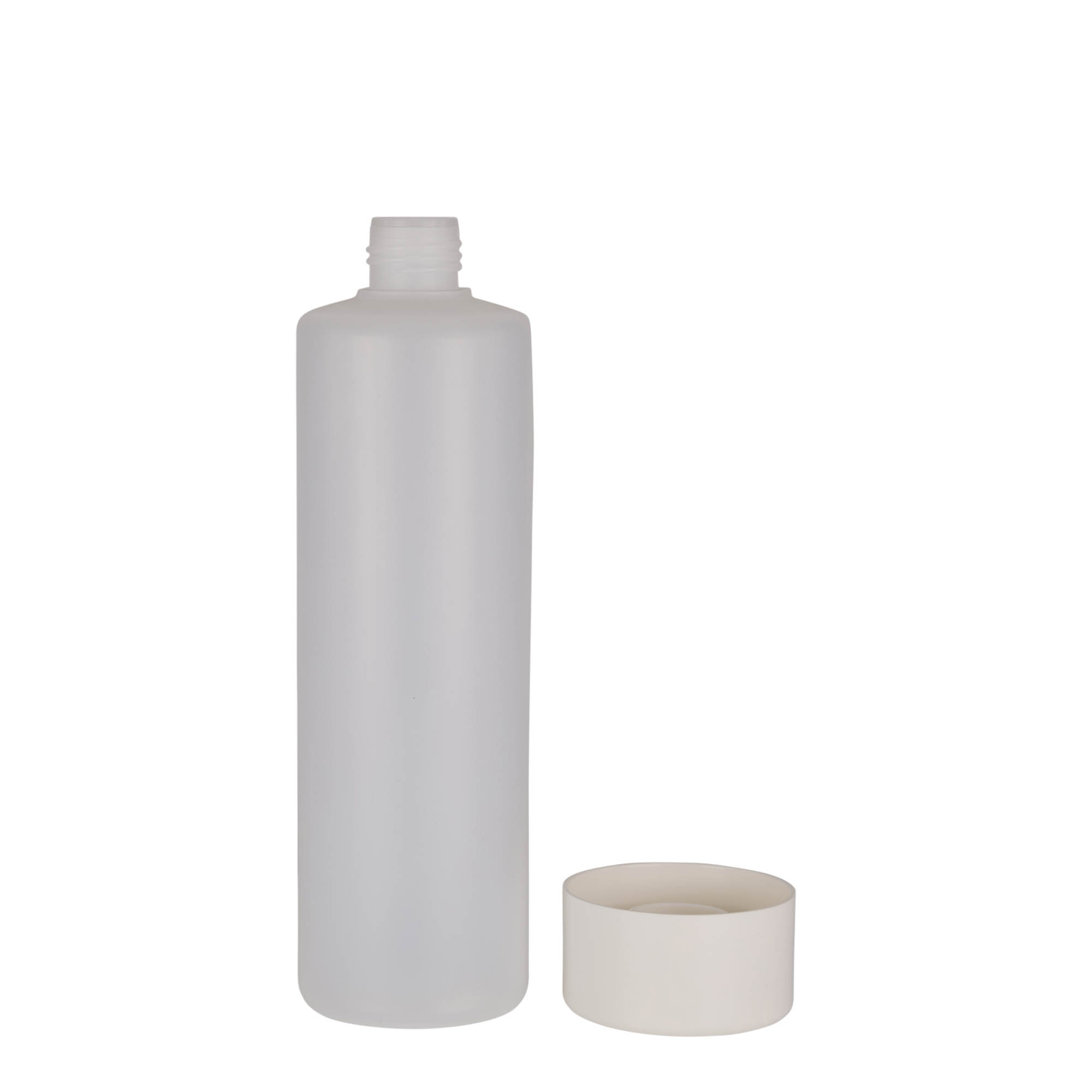 Okrugla flaša 500 ml, PE plastika, prirodna, otvor: Navojni zatvarač