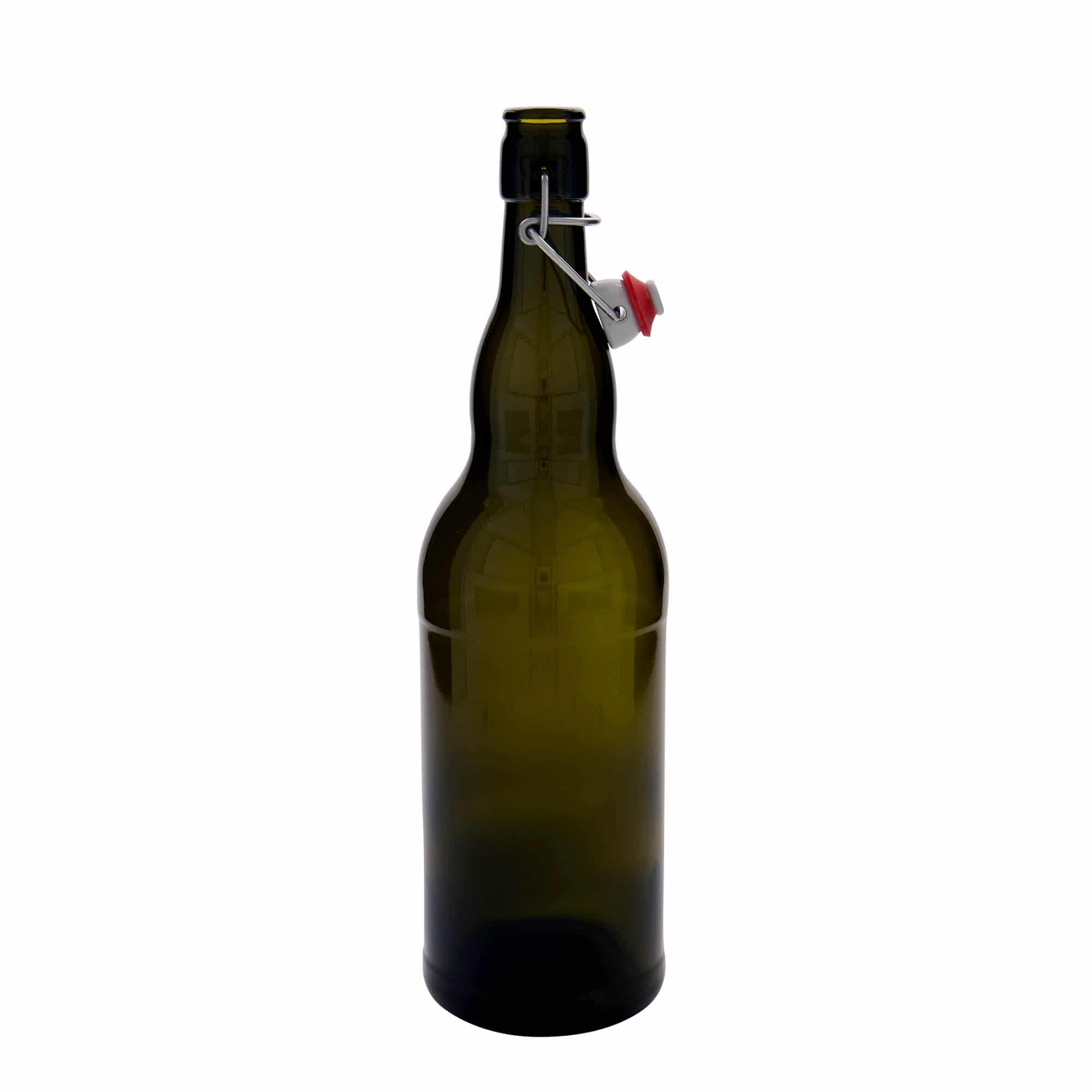 Flaša za pivo 1.000 ml Belgija, staklo, antikno zelena, otvor: Zatvarač sa žicom