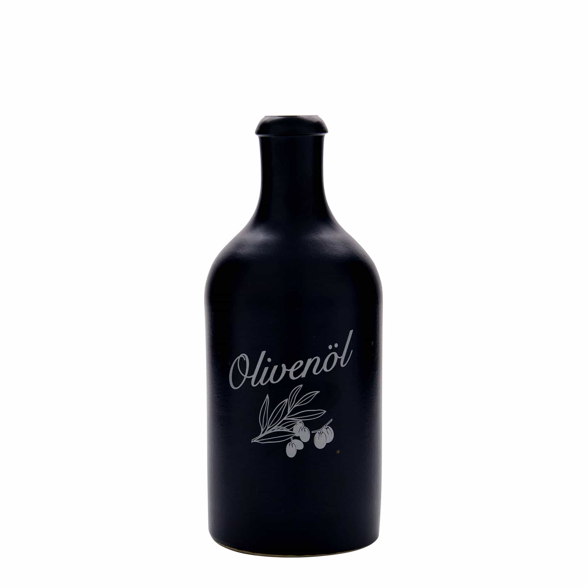 Glineni vrč 500 ml, motiv: Maslinovo ulje, keramika, crna, otvor: Pluto Glineni vrč 500 ml, motiv: Maslinovo ulje, keramika, crna, otvor: Pluto