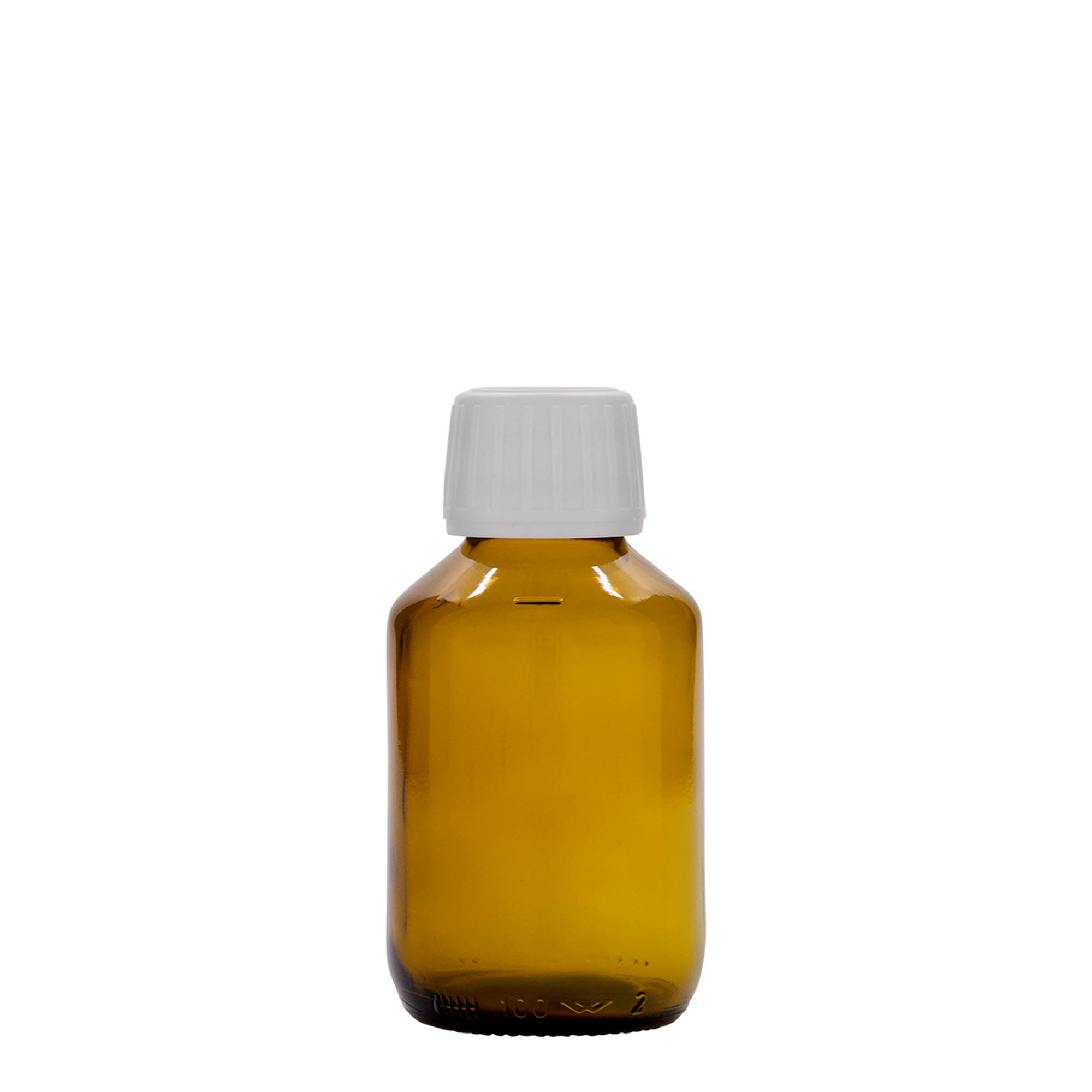 100 ml medicinska boca, smeđa, staklo, grlo: PP 28 100 ml medicinska boca, smeđa, staklo, grlo: PP 28