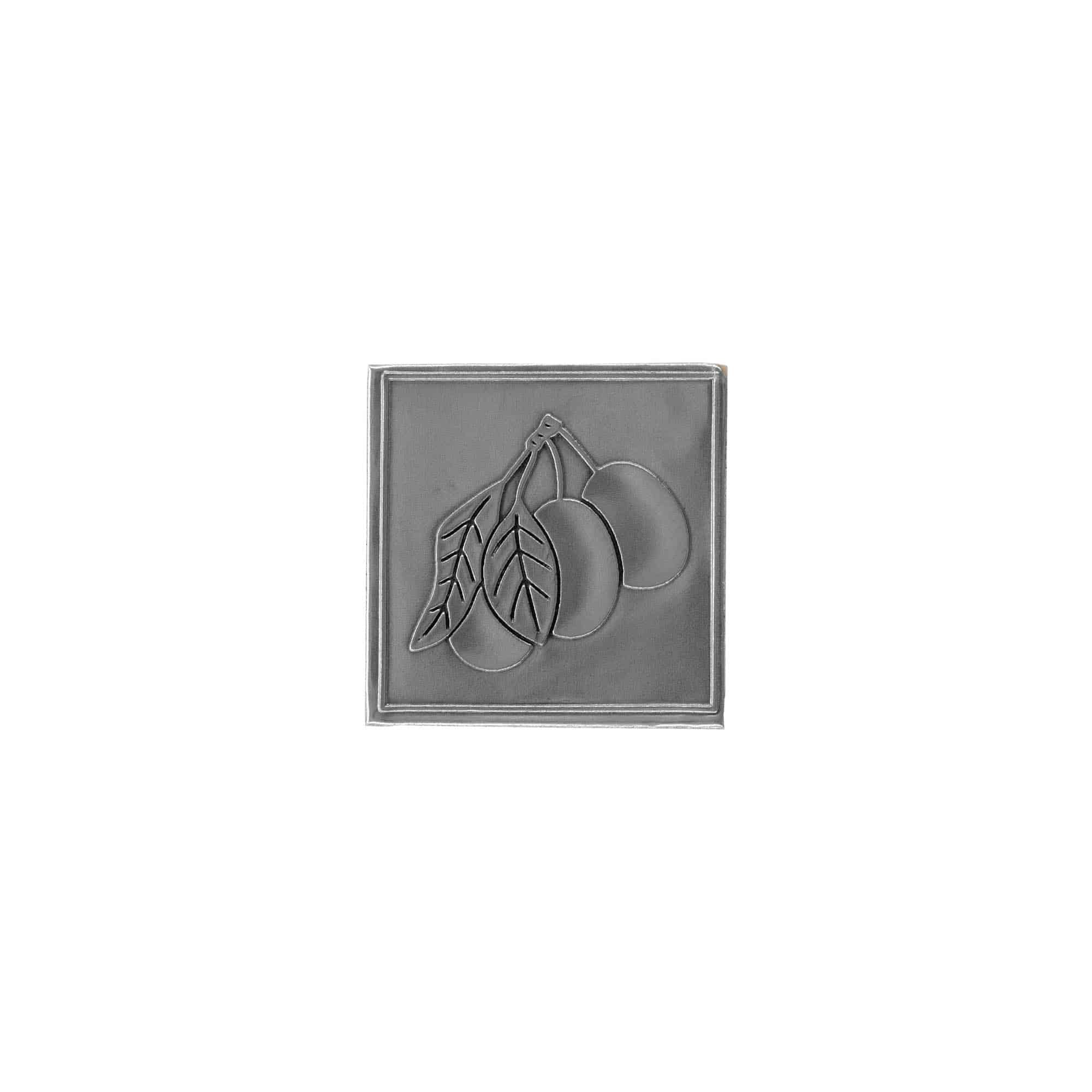 Limena etiketa 'Šljiva', kvadratna, metal, srebrna Limena etiketa 'Šljiva', kvadratna, metal, srebrna