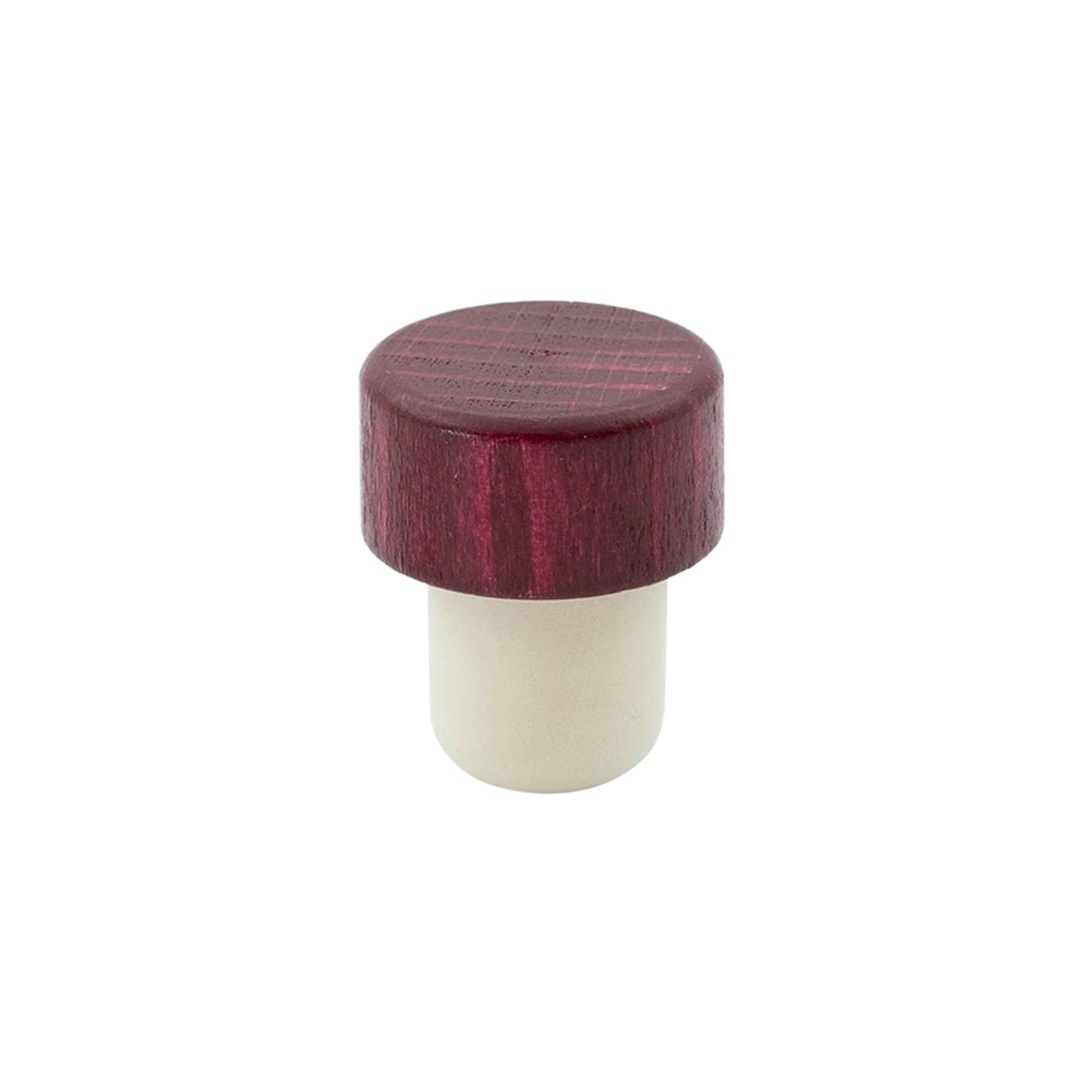 Čep s drškom 19 mm, drvo/plastika, bordo crvena, za otvor: čep Čep s drškom 19 mm, drvo/plastika, bordo crvena, za otvor: čep
