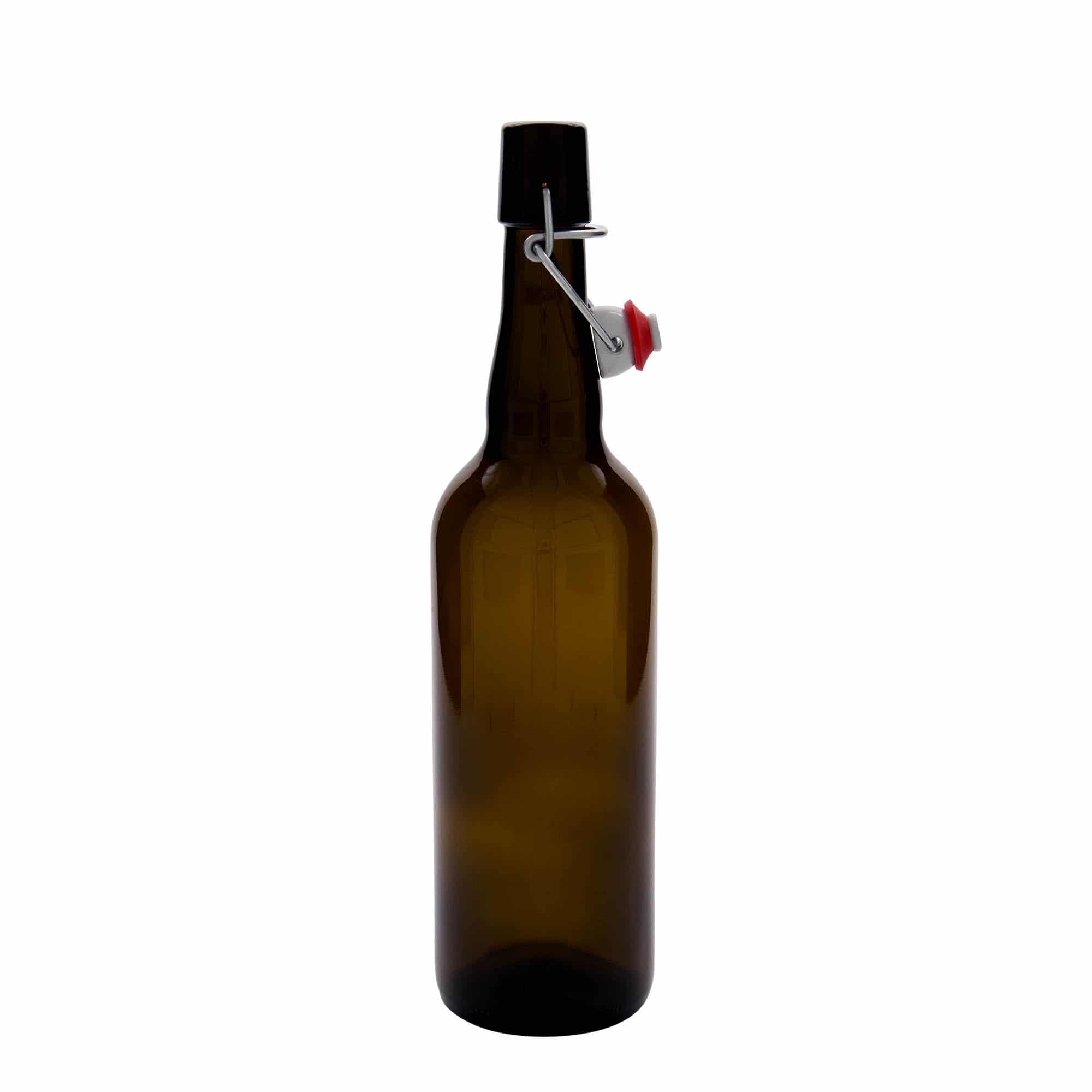 Flaša za pivo 750 ml Belgija, staklo, smeđa, otvor: Zatvarač sa žicom
