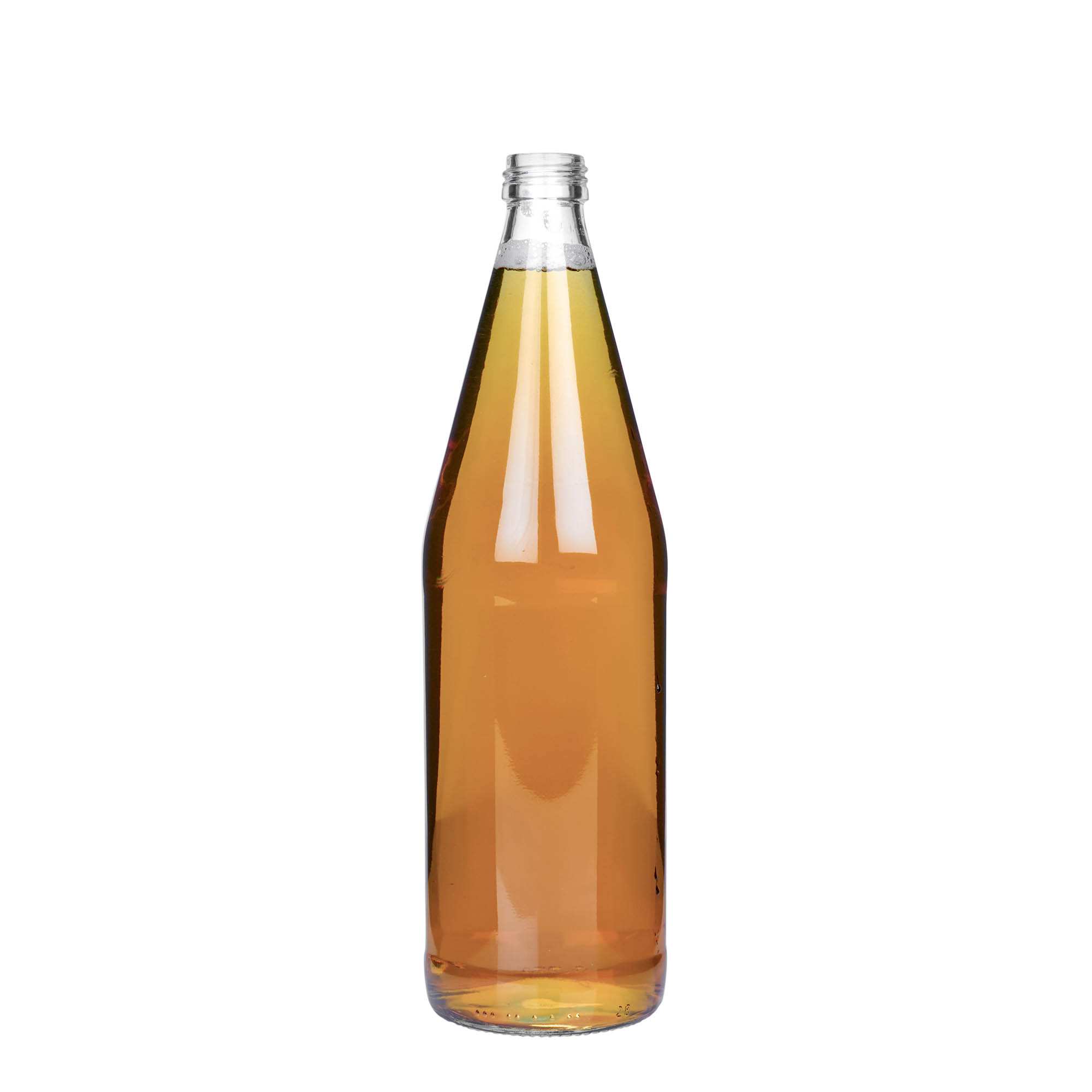 750 ml univerzalna boca u obliku šargarepe, staklo, otvor: PP 28
