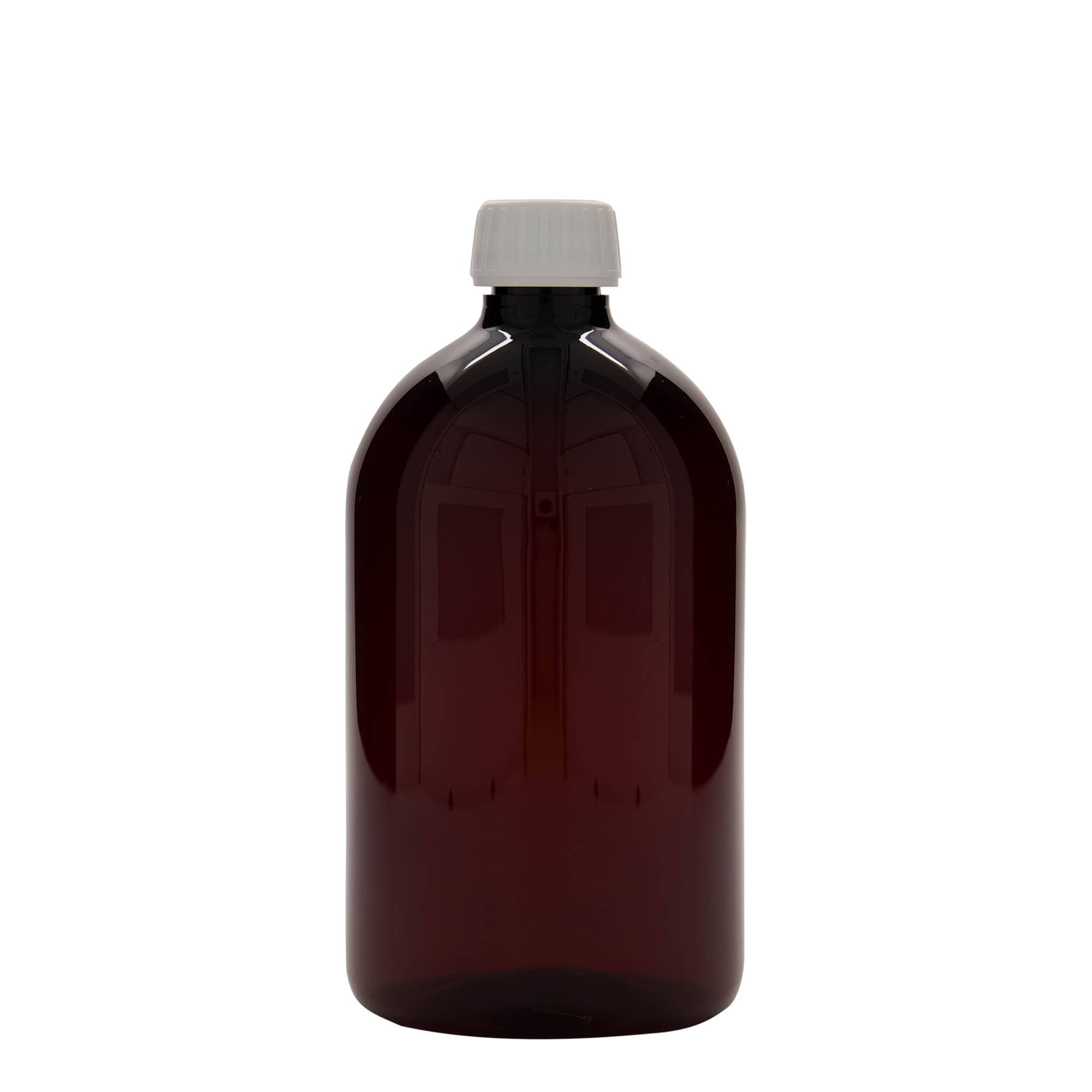 1.000 ml PET medicinska boca, smeđa, plastika, grlo: PP 28