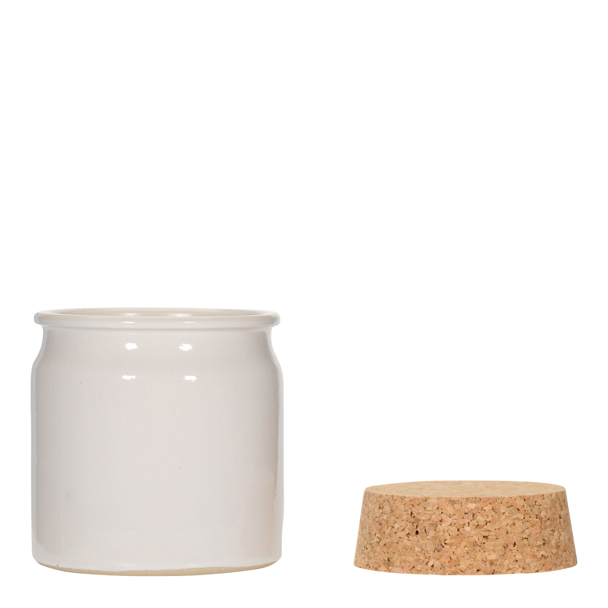 160 ml lonac od kamene keramike, keramika, bijeli, otvor: pluta 160 ml lonac od kamene keramike, keramika, bijeli, otvor: pluta