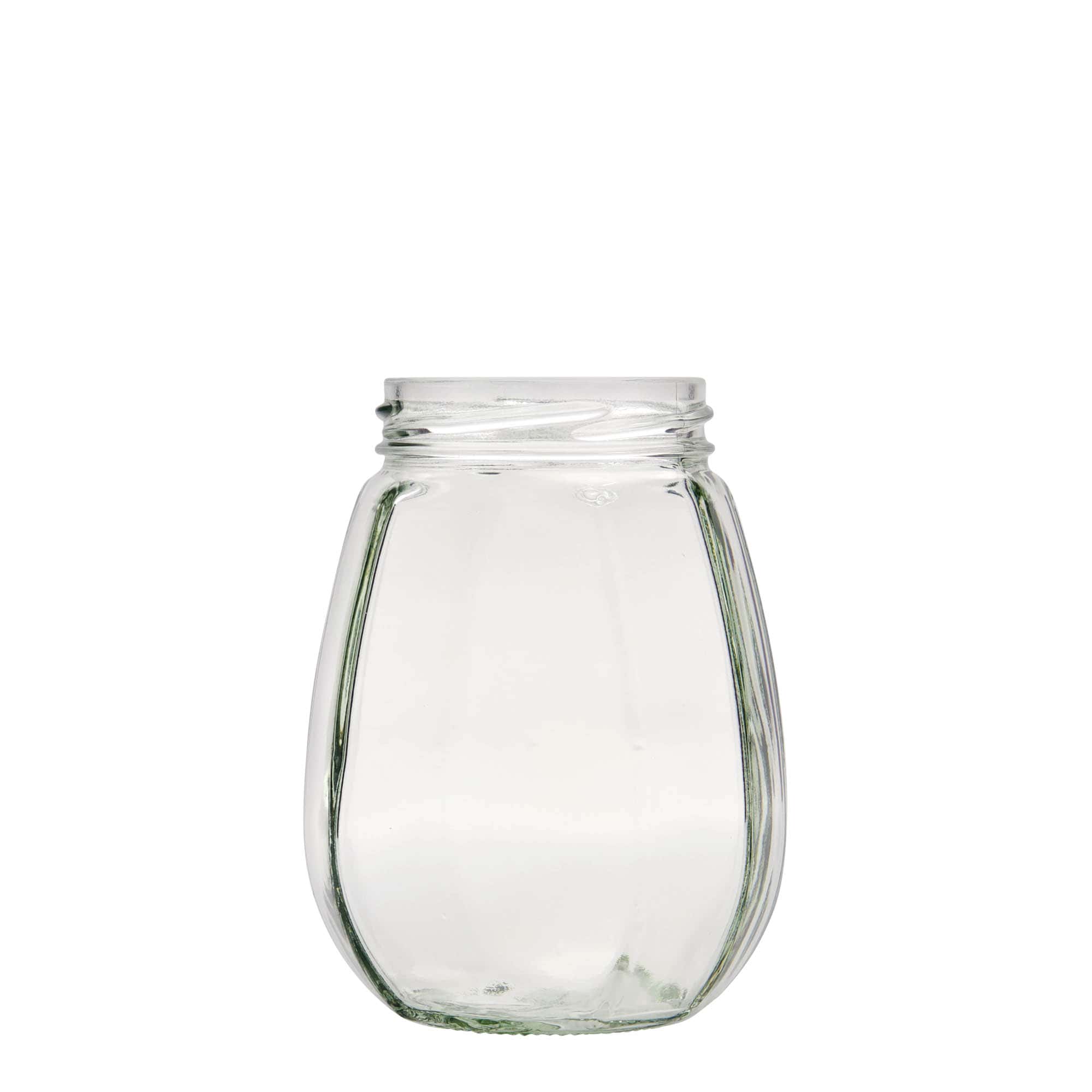 Ukrasna staklenka 385 ml, šestougla, otvor: Twist-Off (TO 63)