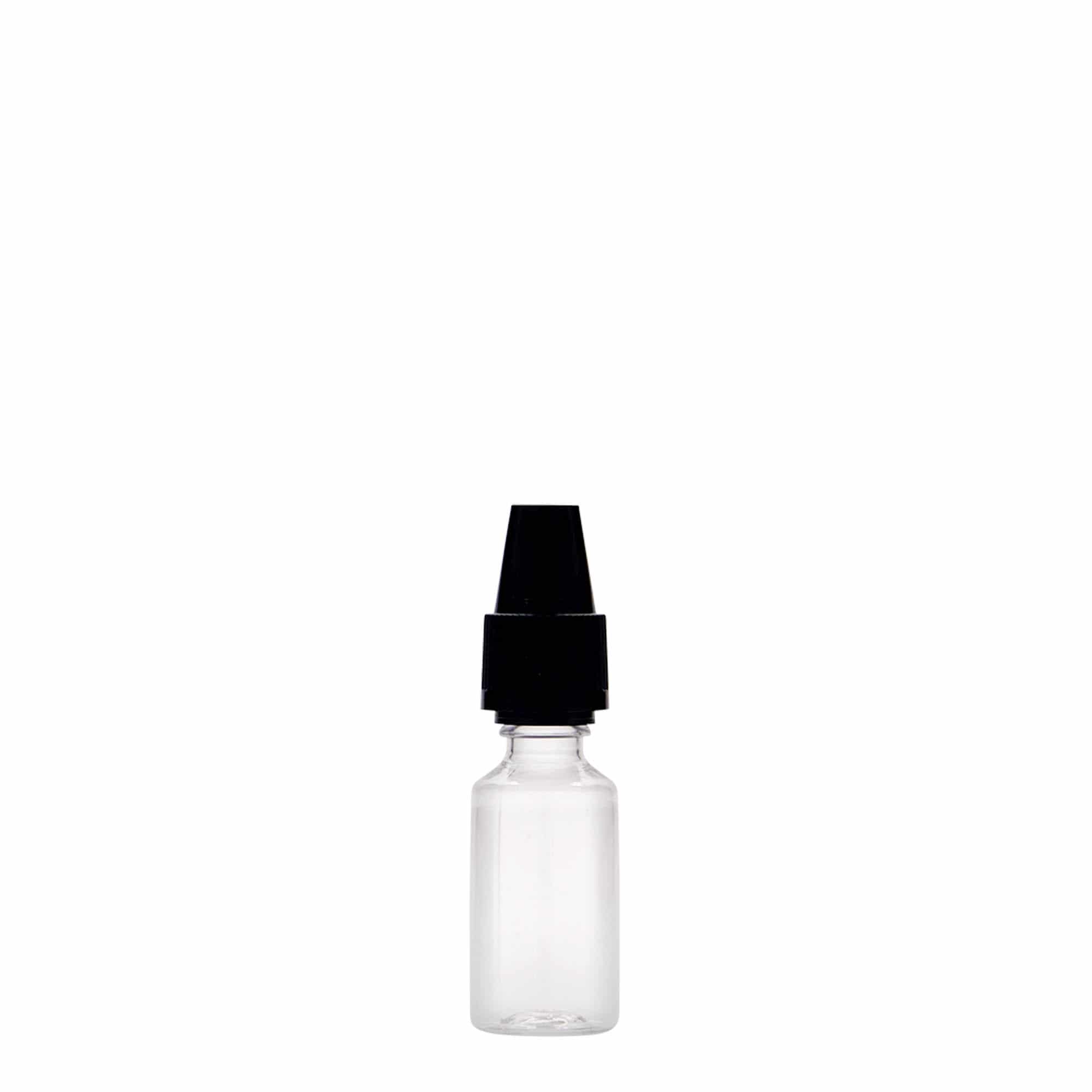 PET flaša 10 ml 'E-Liquid' sa sirugnosnim prstenom i zaštitom za djecu, plastika, otvor: Navojni zatvarač