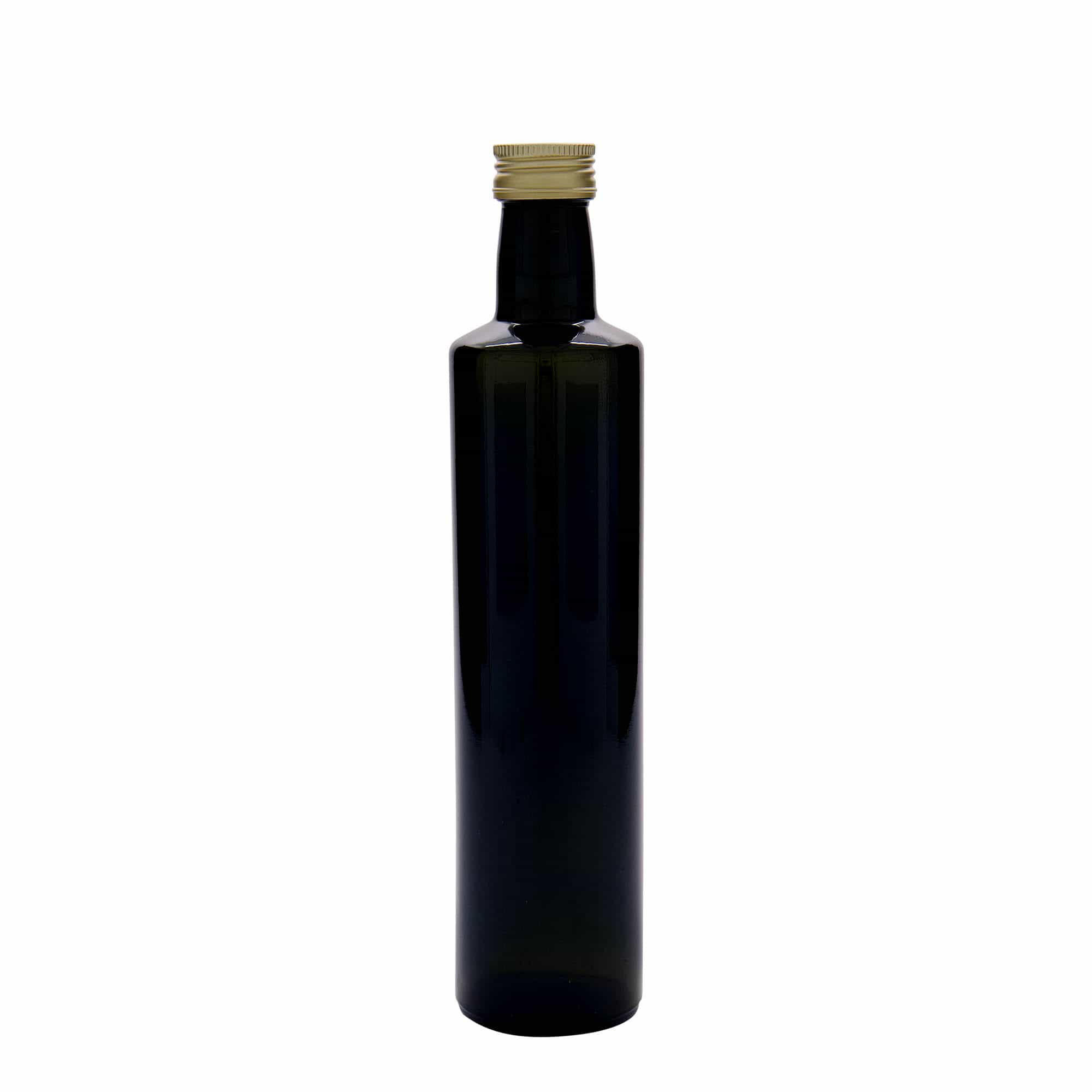 Staklena flaša 500 ml 'Dorica', antikno zelena, otvor: PP 31,5