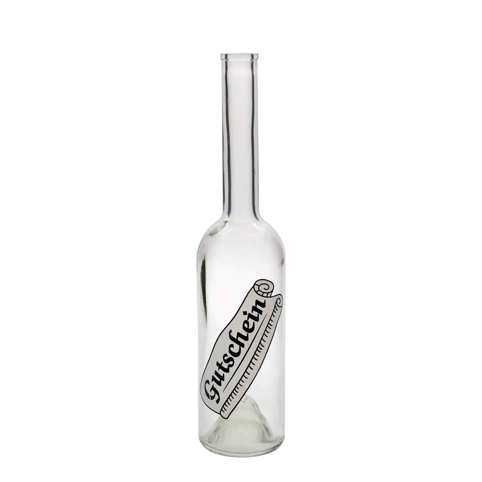 Staklena flaša 500 ml 'Opera', motiv: Vaučer, otvor: Pluto Staklena flaša 500 ml 'Opera', motiv: Vaučer, otvor: Pluto