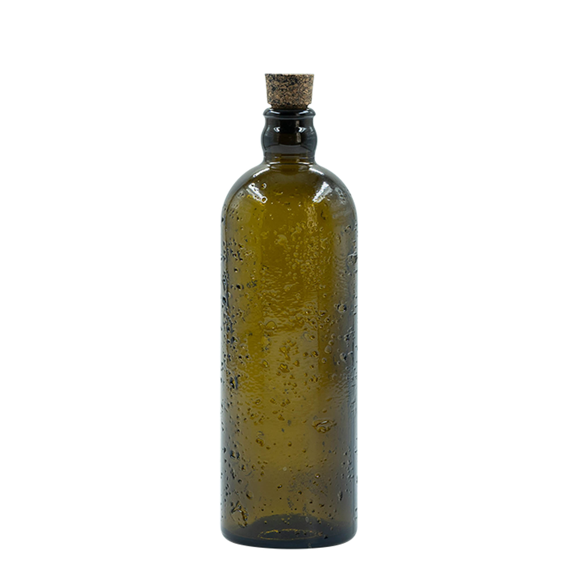 500 ml ručno rađena staklena boca „Bobber Jr“, smeđa, grlo: pluta