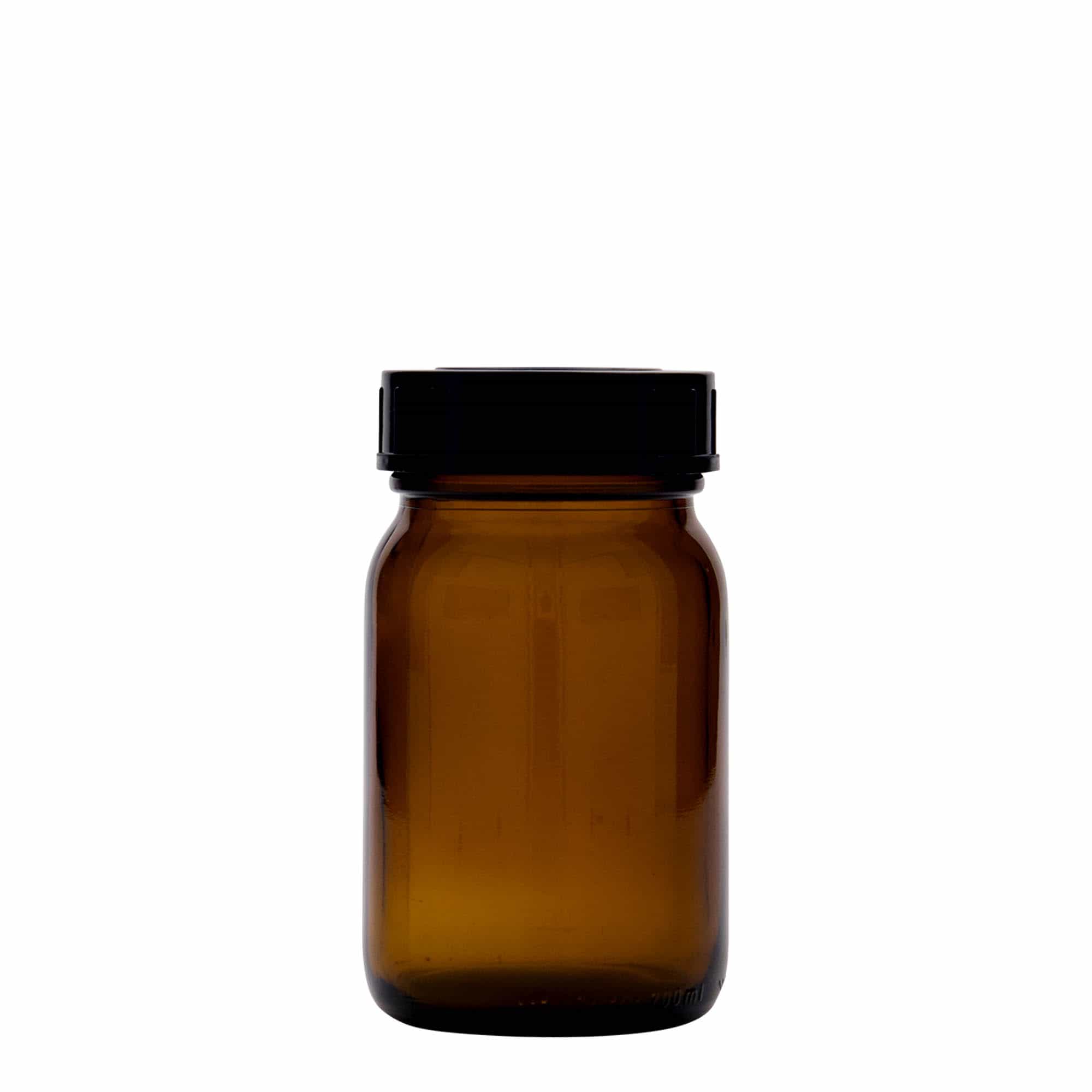 Staklenka sa širokim vratom 200 ml, smeđa, otvor: DIN 55