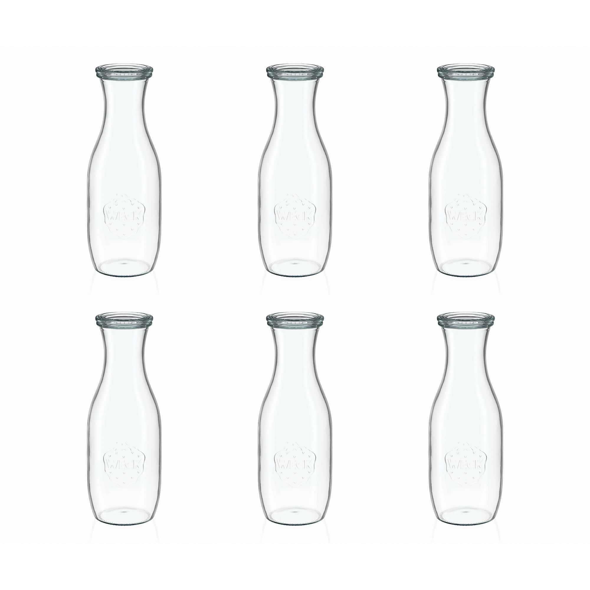 6x 1000 ml WECK flasa za sok sa staklenim poklopcem RR 60