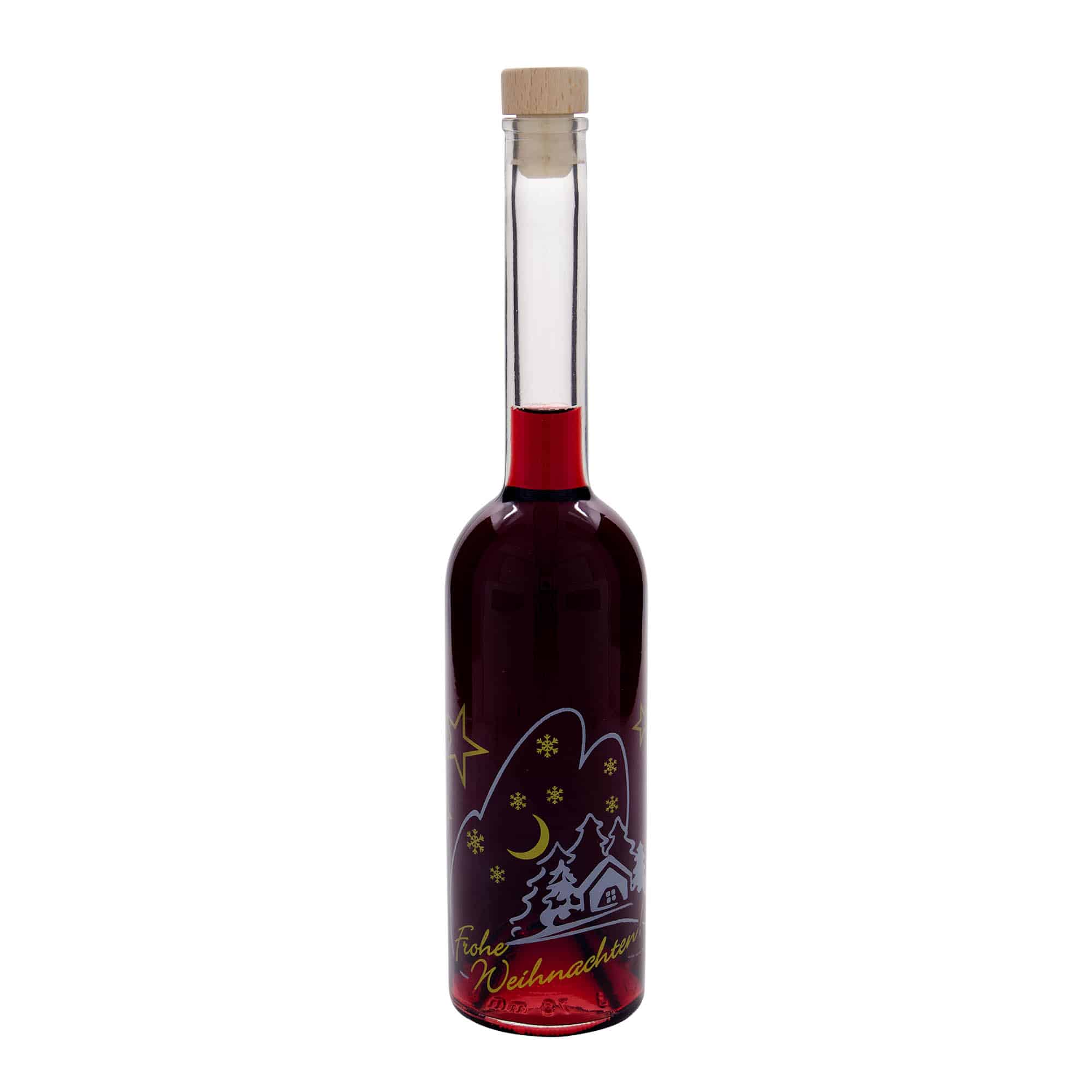 500 ml staklena boca 'Opera', motiv: Božićna idila, grlo: pluta